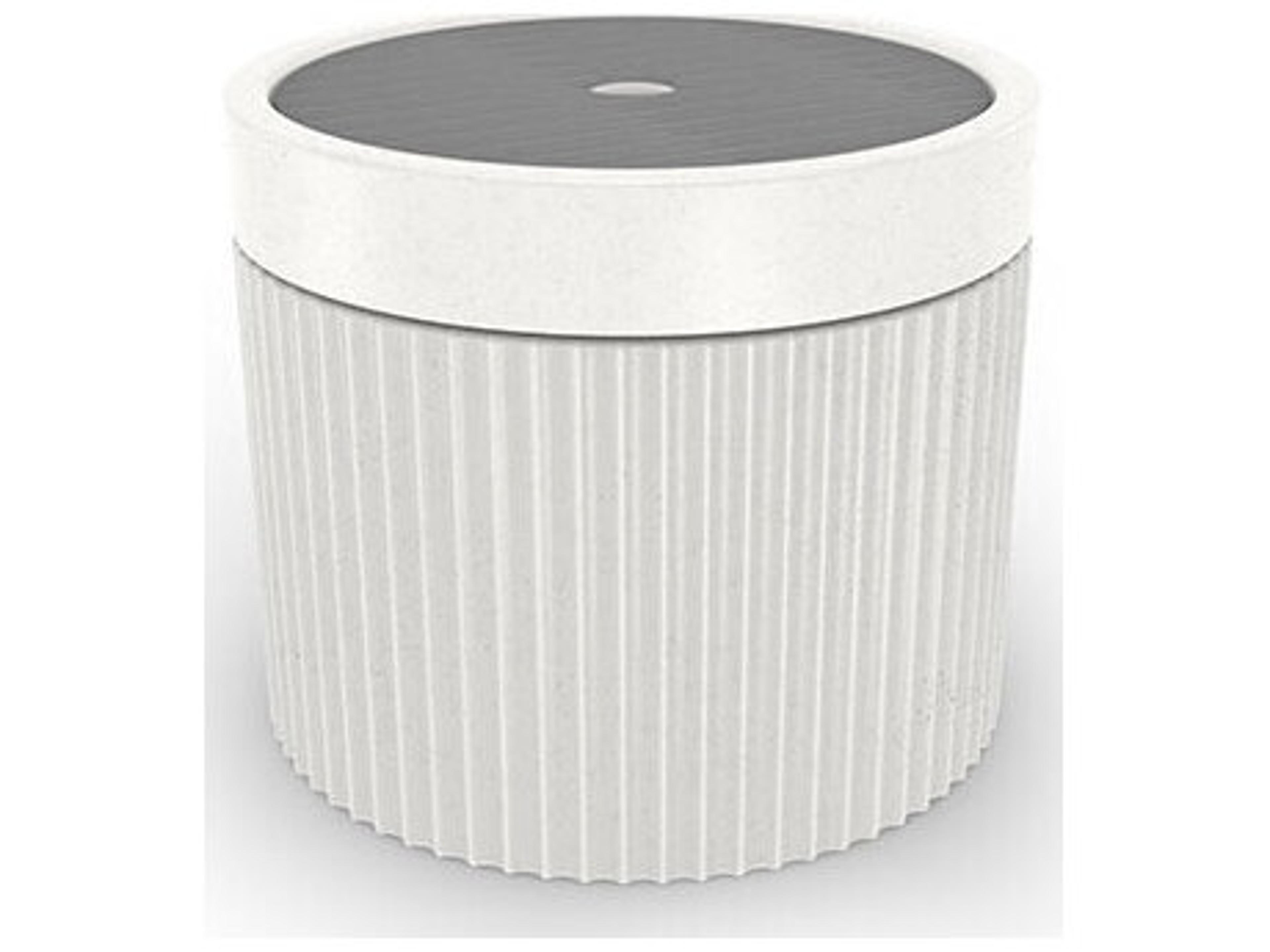 Homecrest In-pool Series Resin 22.5" Round End Table with Umbrella Hole Soft Touch