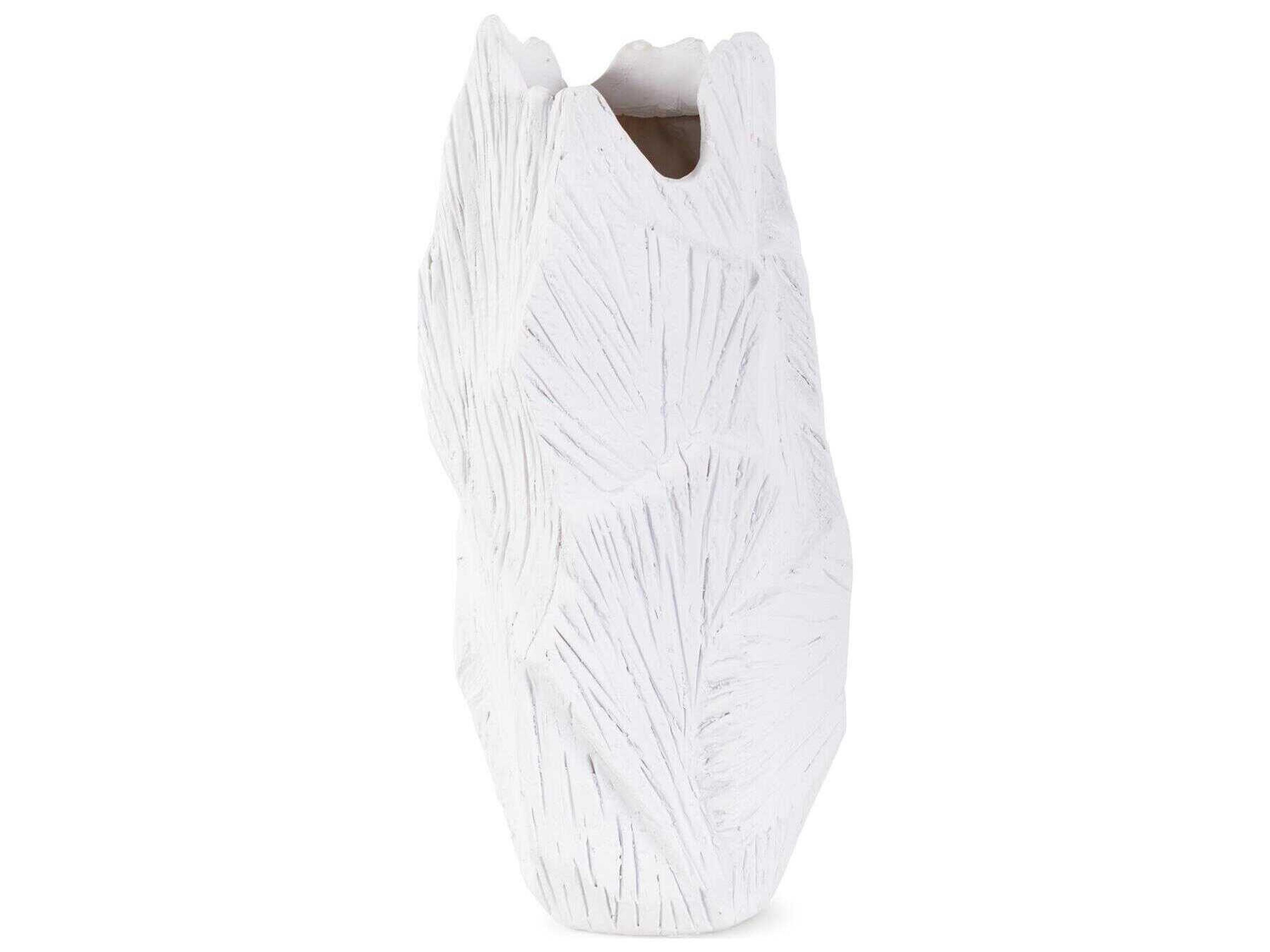 Howard Elliott Abstract Elm Textured Matte White Vase