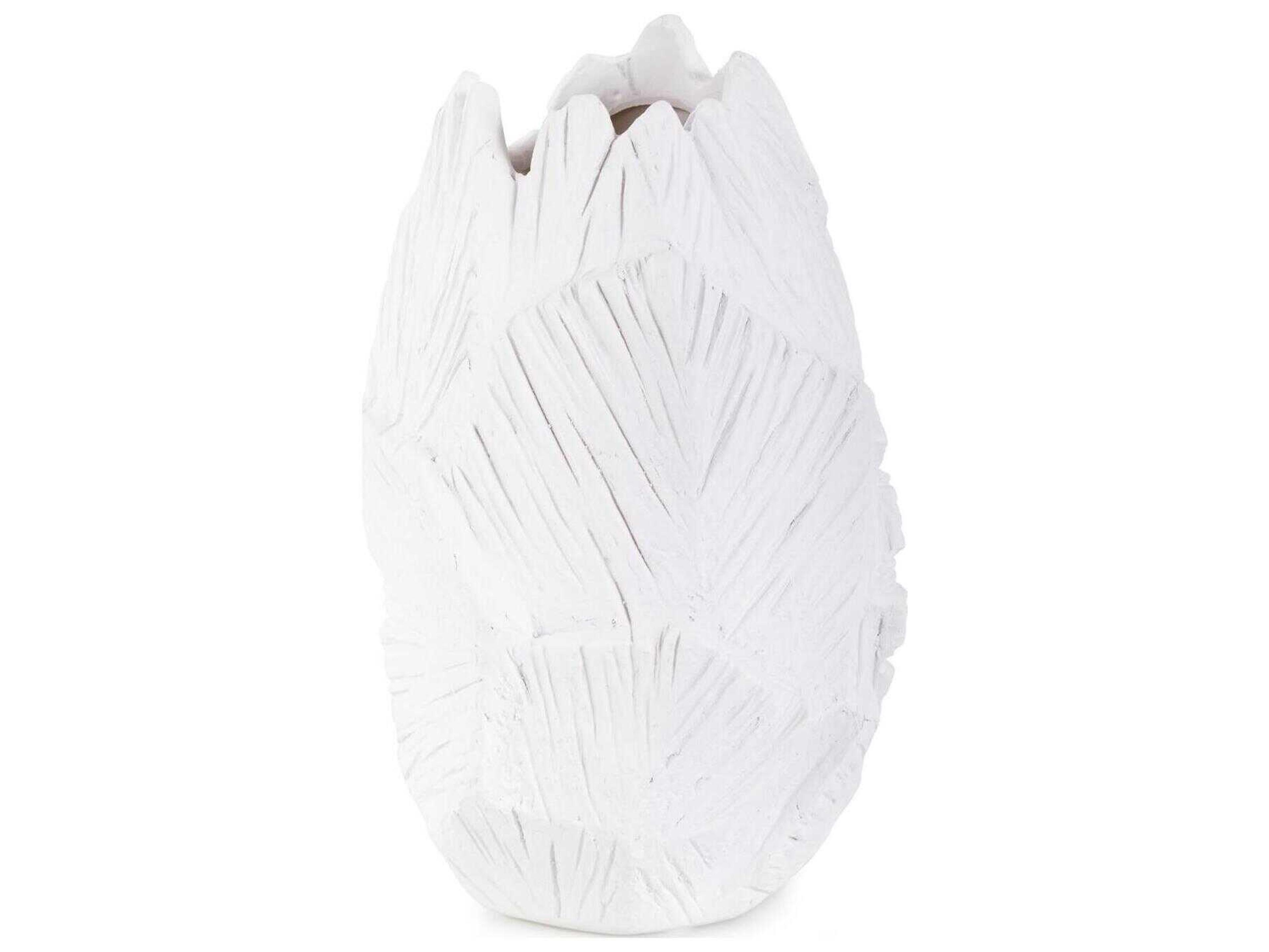 Howard Elliott Abstract Elm Textured Matte White Vase