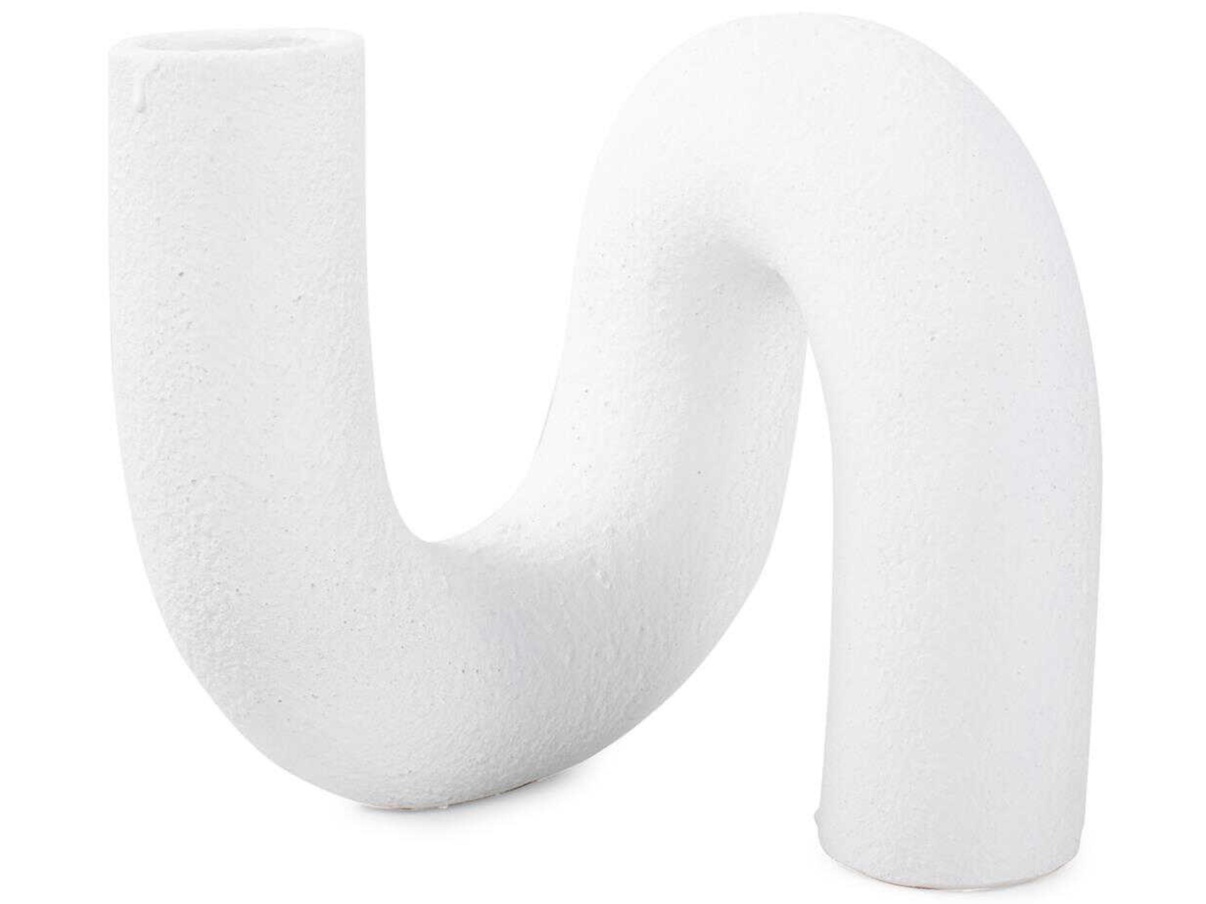 Howard Elliott Abstract Curved Matte White Vase