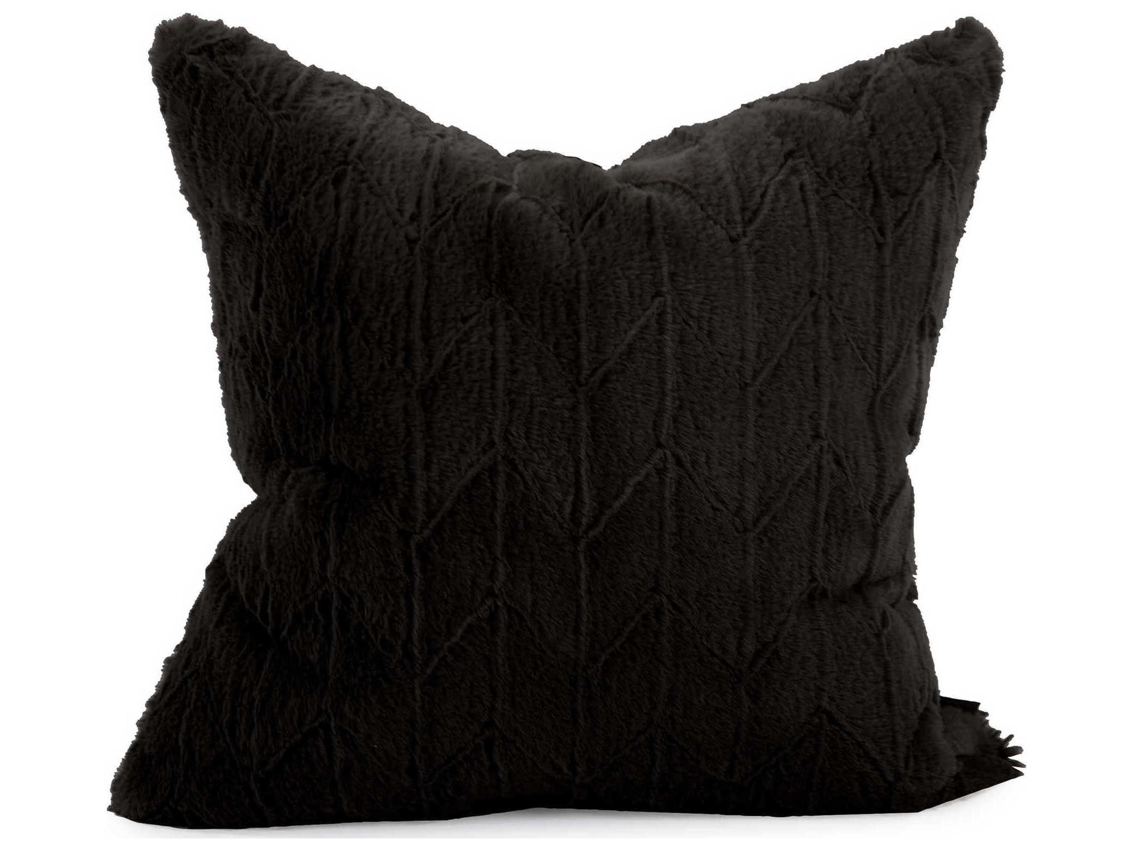 Howard Elliott Faux Fur Angora Ebony 20" x 20" Pillow