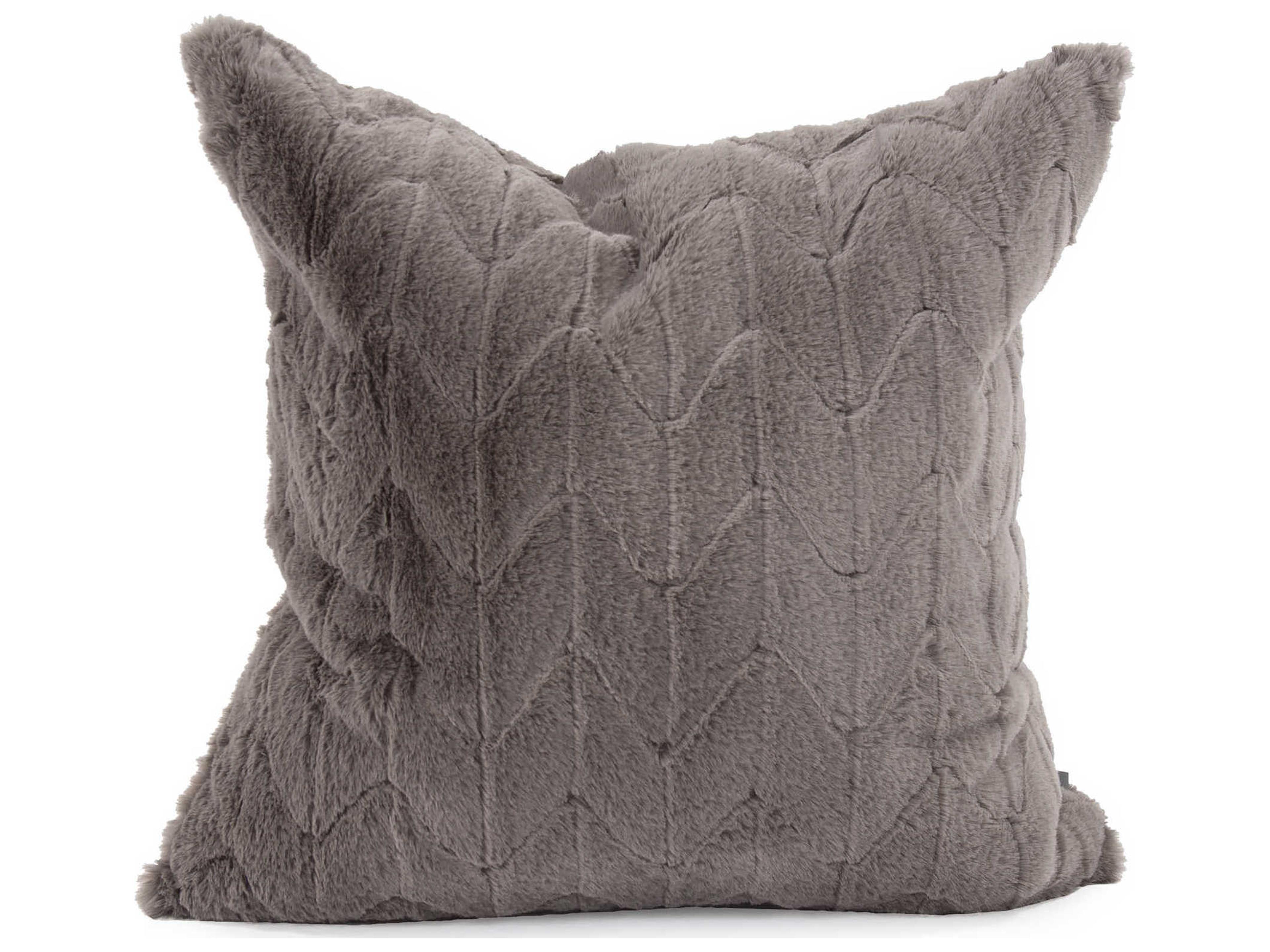 Howard Elliott Faux Fur Angora Stone 20" x 20" Pillow
