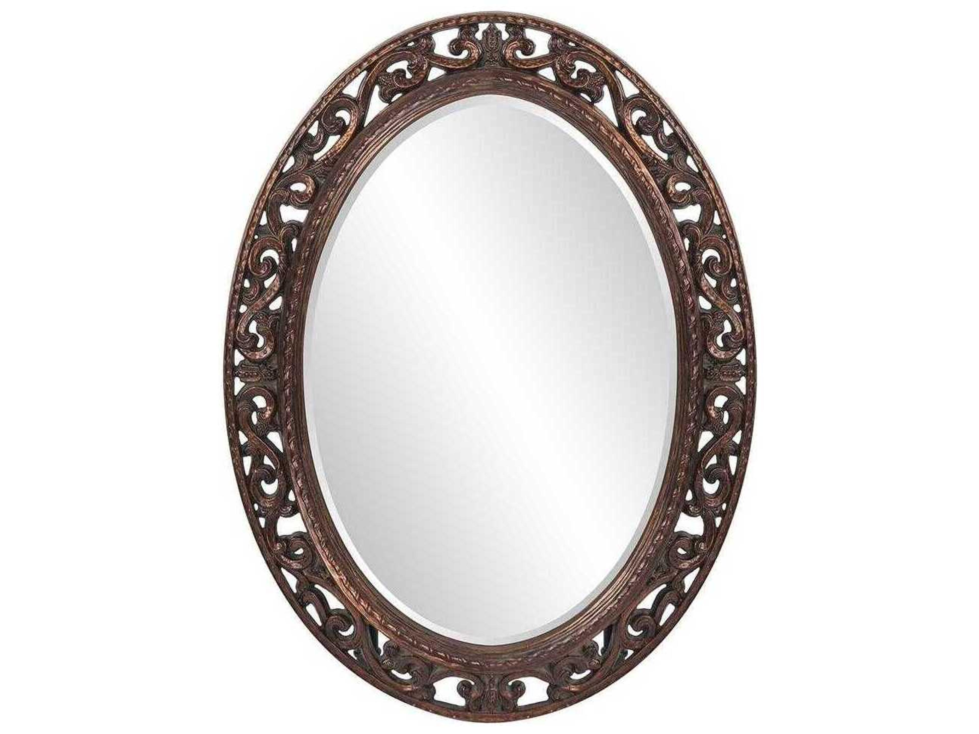 Howard Elliott Suzanne Antique Copper Oval Wall Mirror