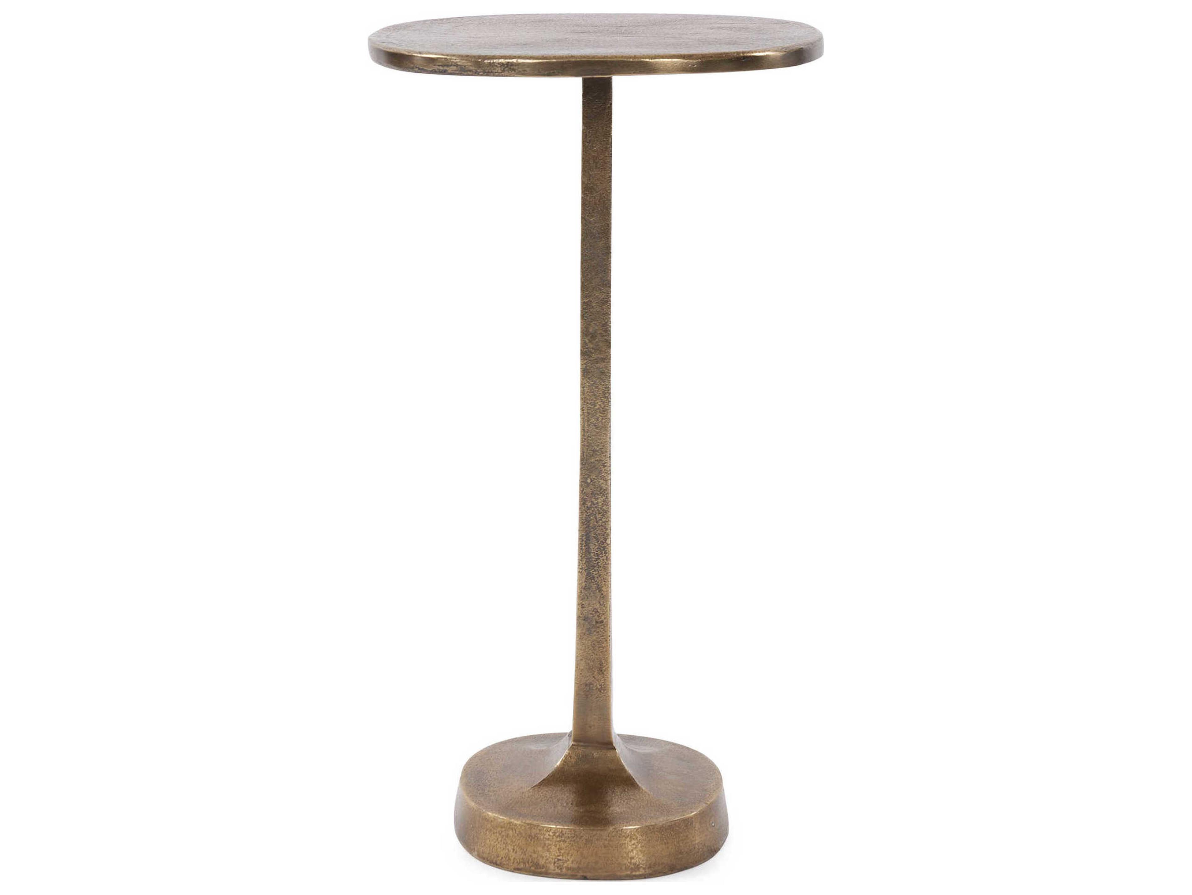 Howard Elliott Round Metal Antique Brass End Table
