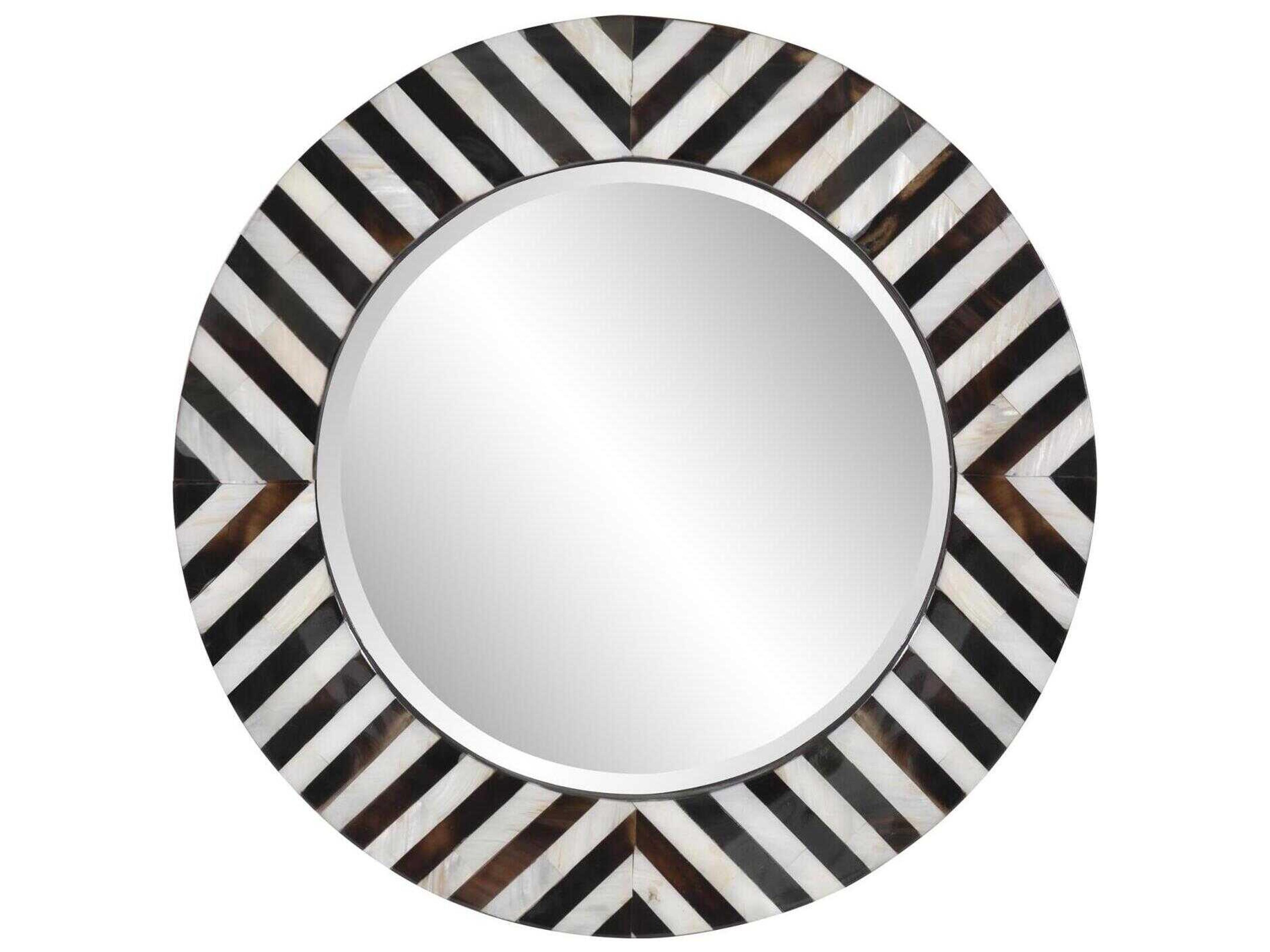 Howard Elliott Julianna Black Pearl Round Wall Mirror