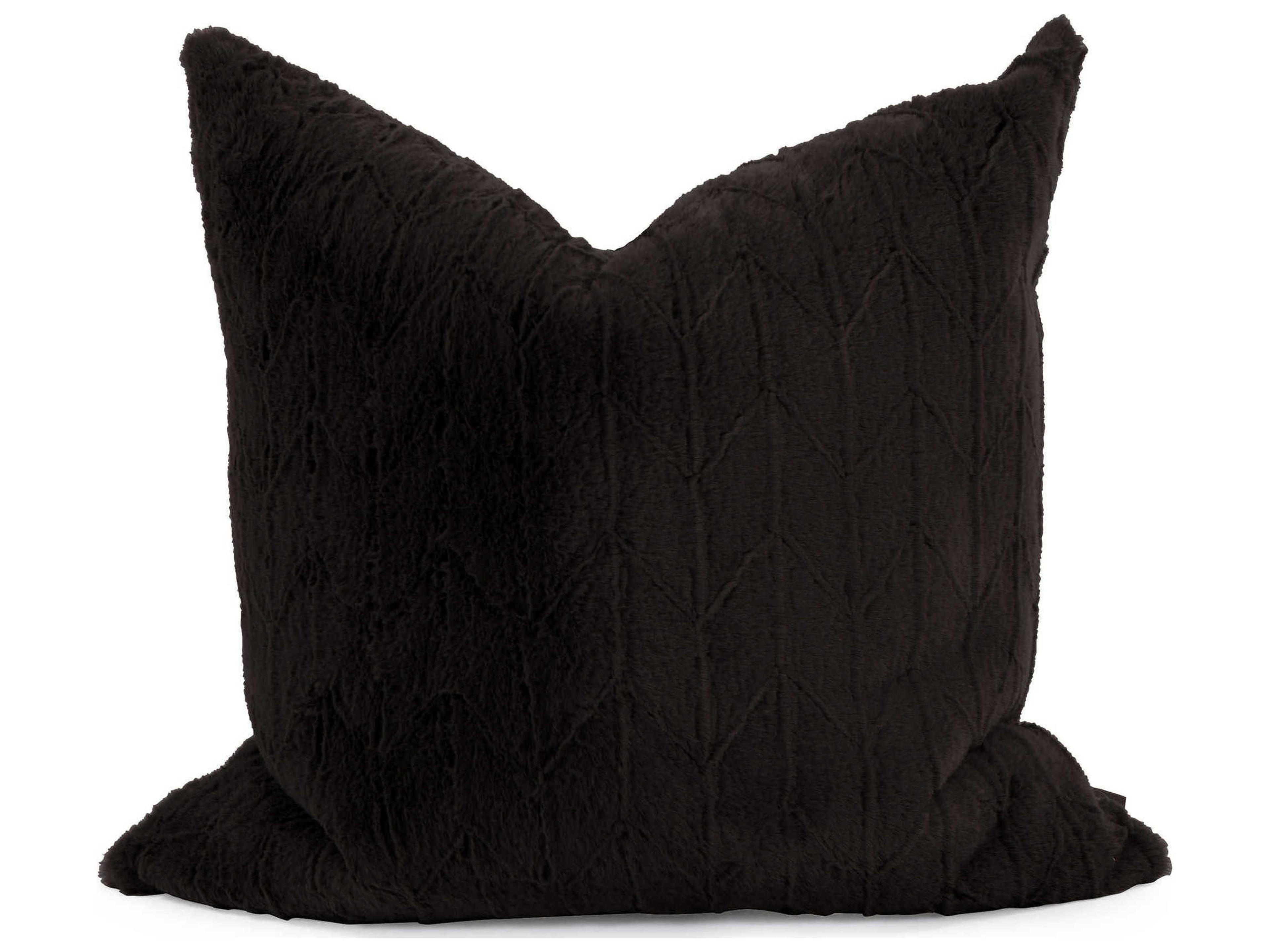 Howard Elliott Faux Fur Angora Ebony 24" x 24" Pillow