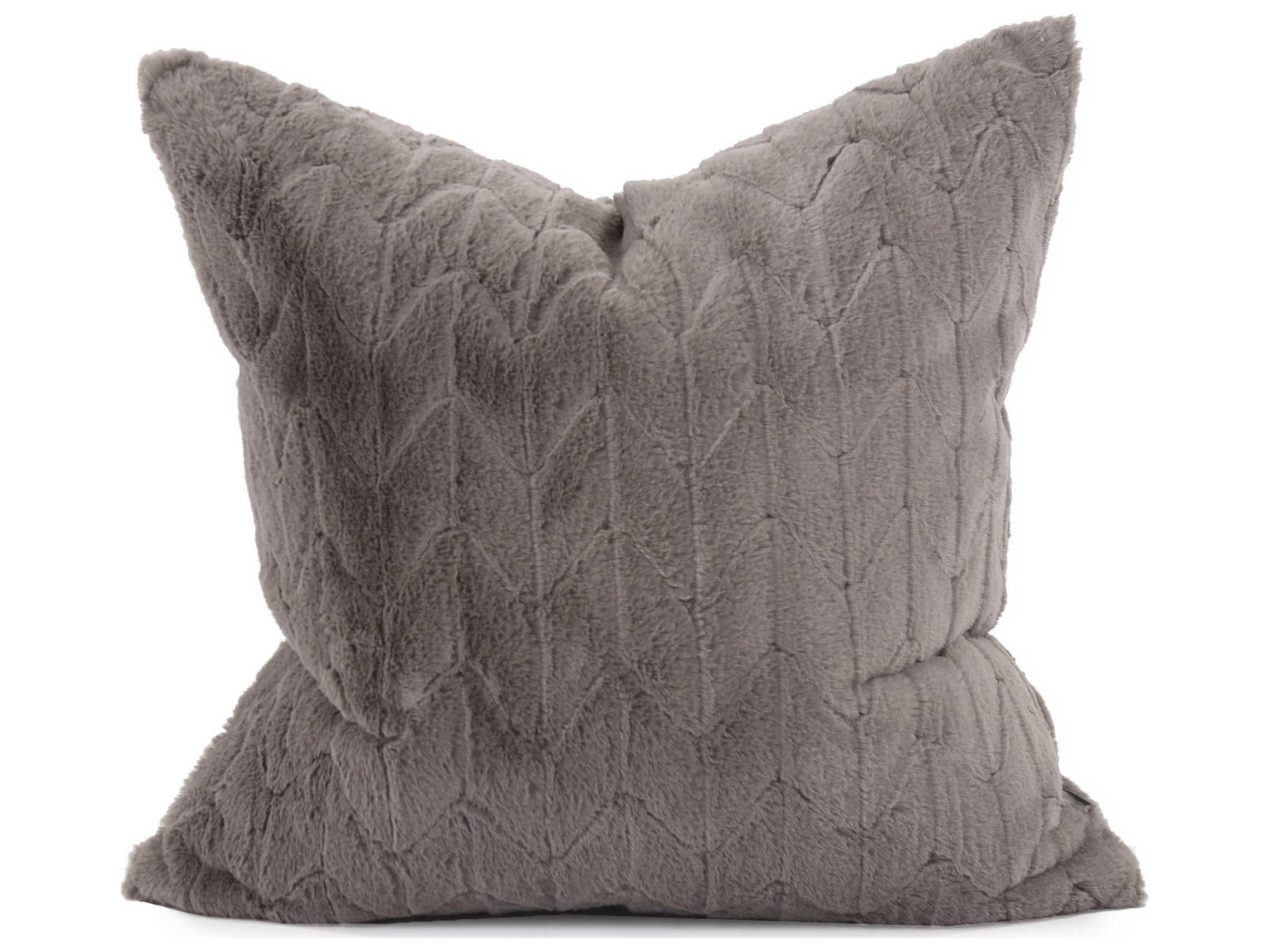 Howard Elliott Faux Fur Angora Stone 24" x 24" Pillow