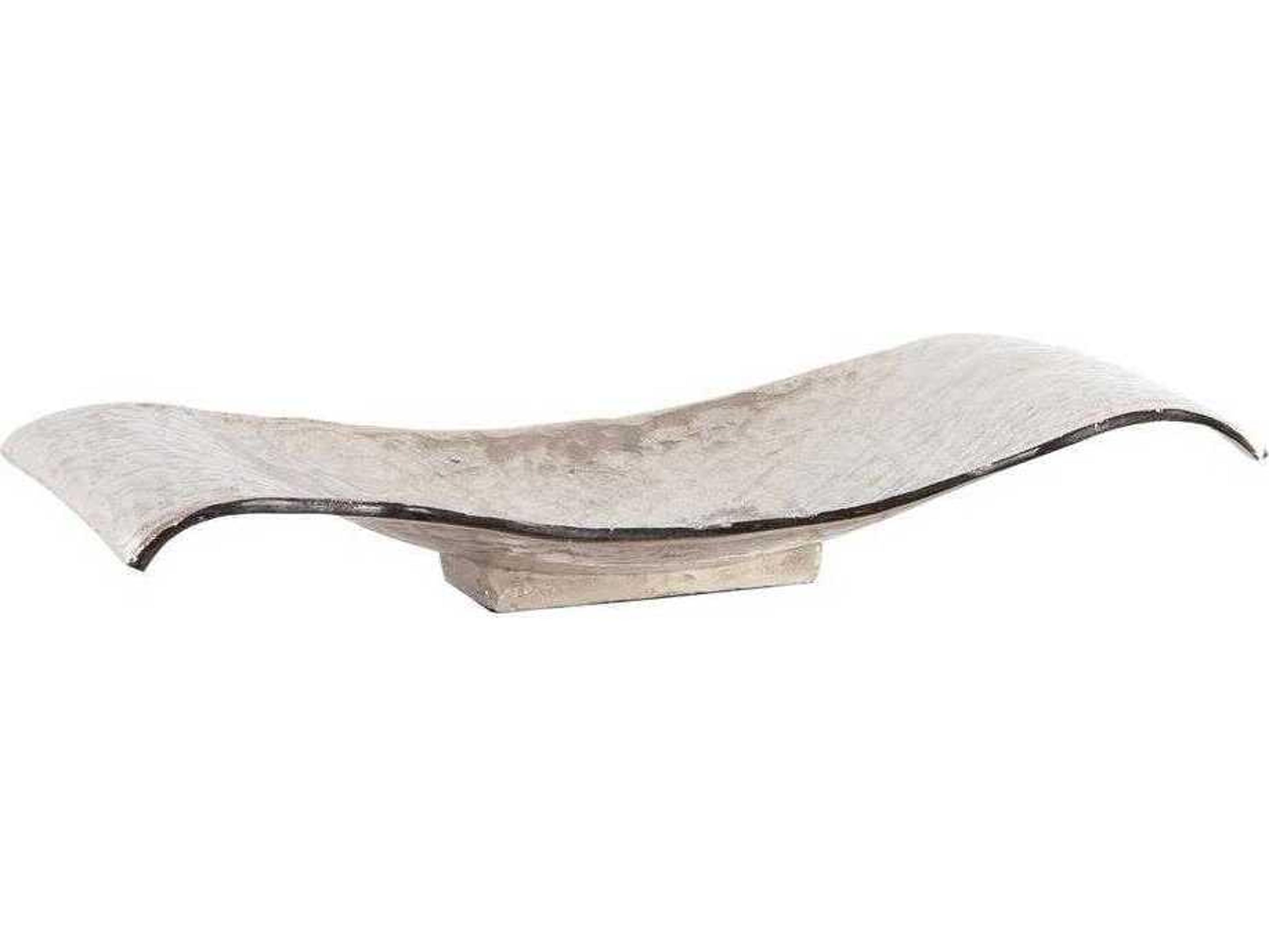 Howard Elliott Textured Silver Scrolled Decorative Plate / Wall Art