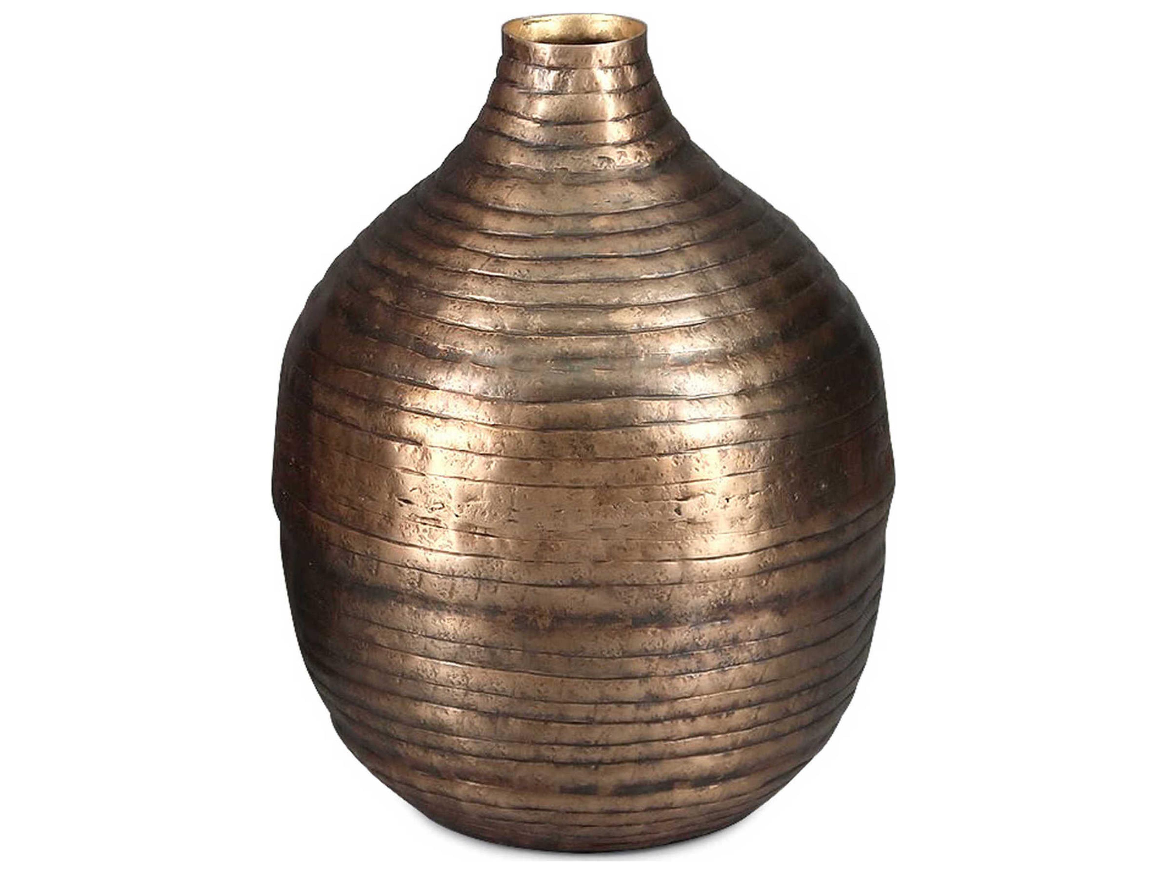 Howard Elliott Circlet Antique Gold Bottle Vase