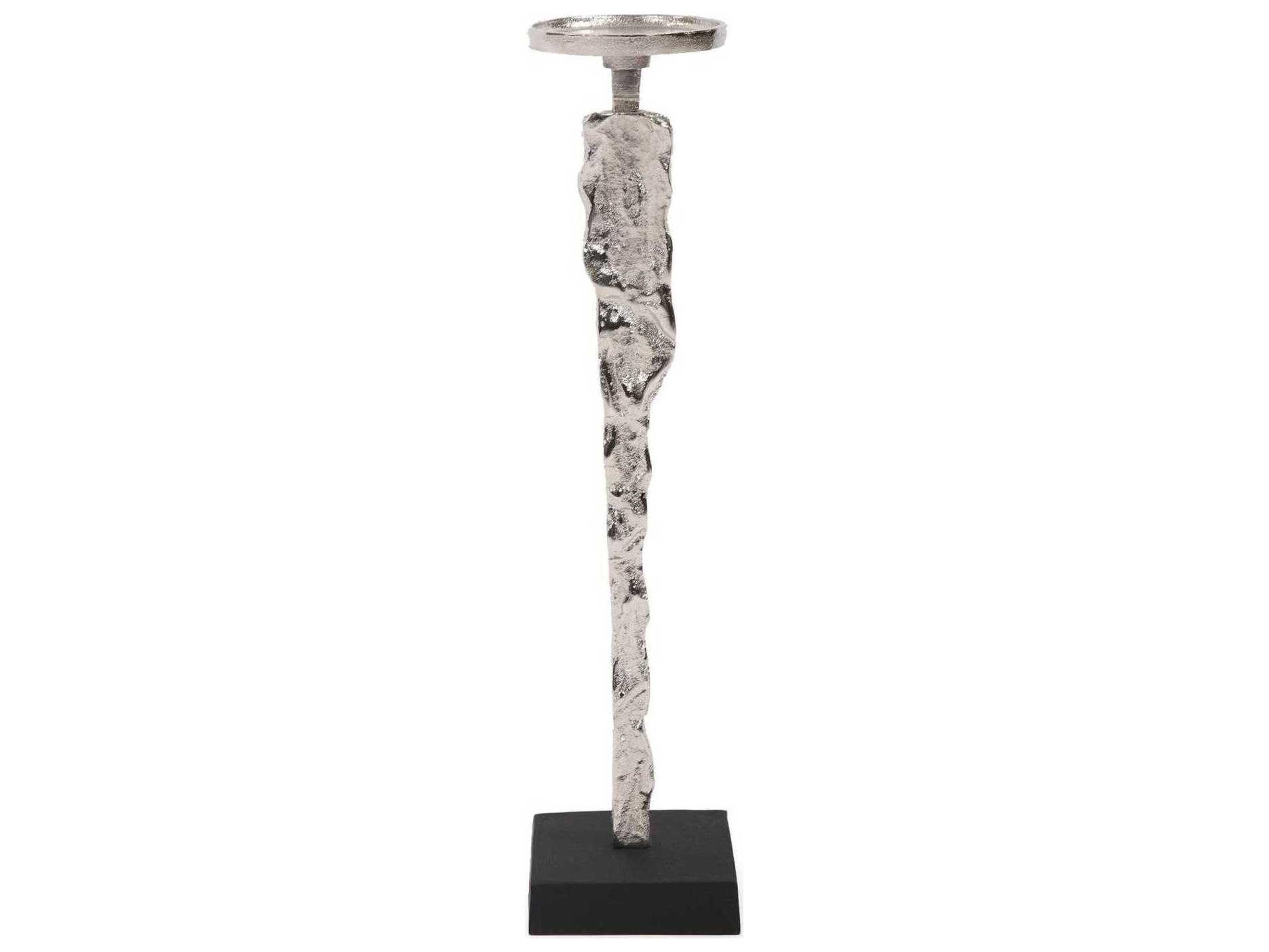 Howard Elliott Abstract Textured Nickel Candle Holder