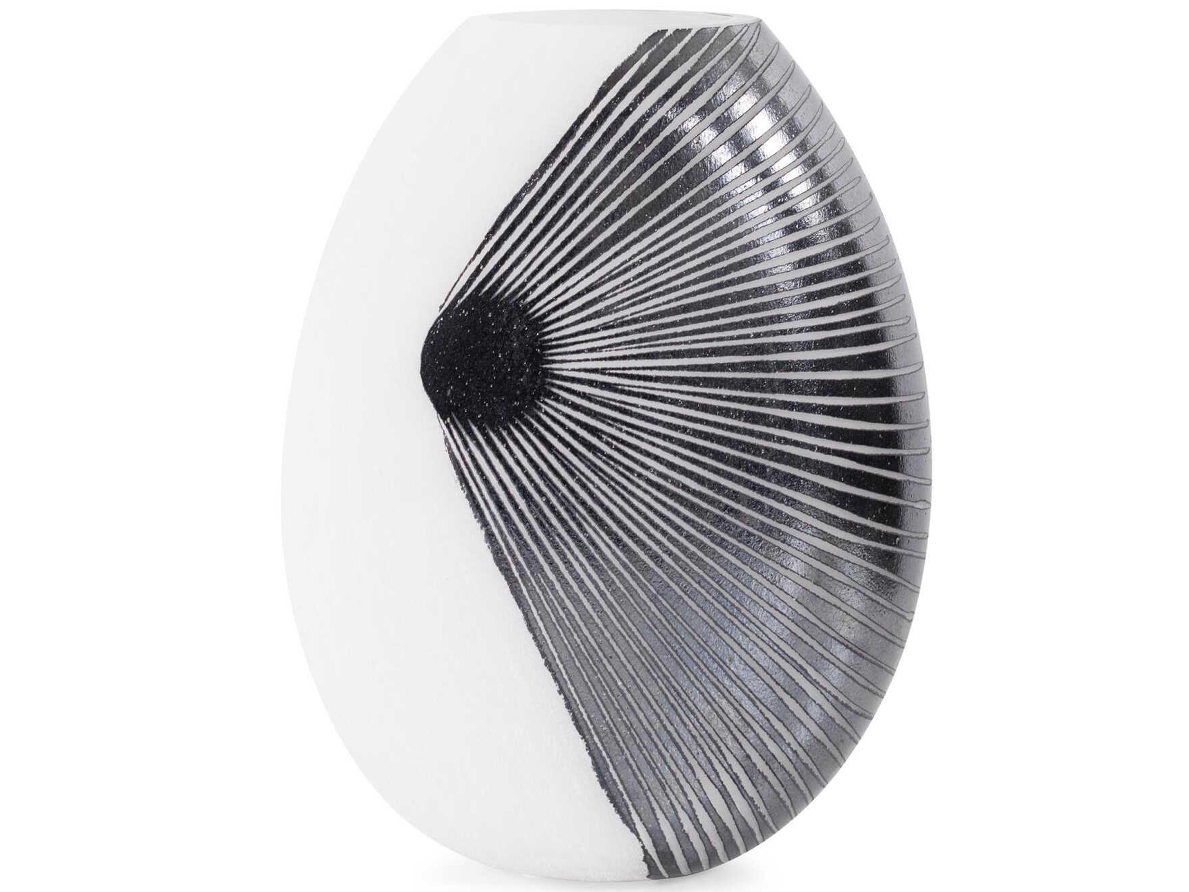 Howard Elliott Oxman Hypnotic Black White Vase