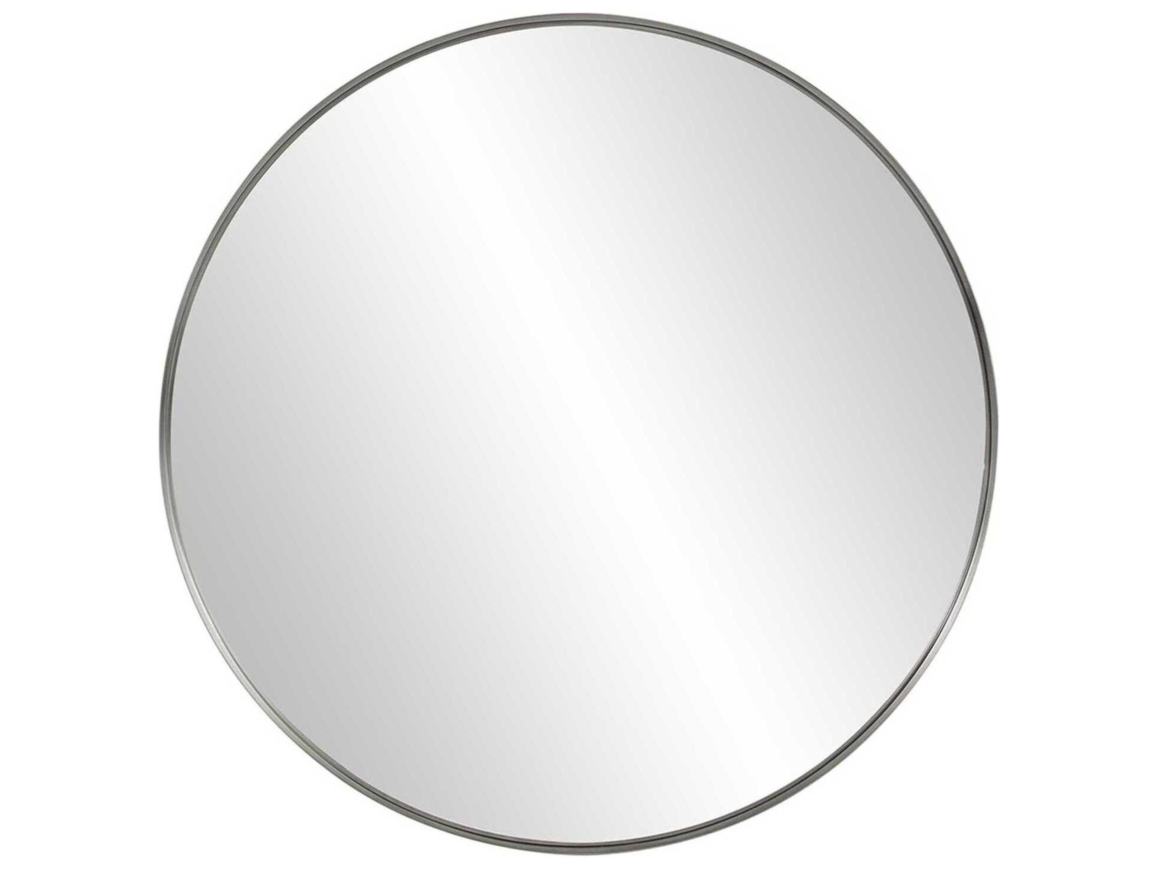 Howard Elliott Steele Silver Round Wall Mirror