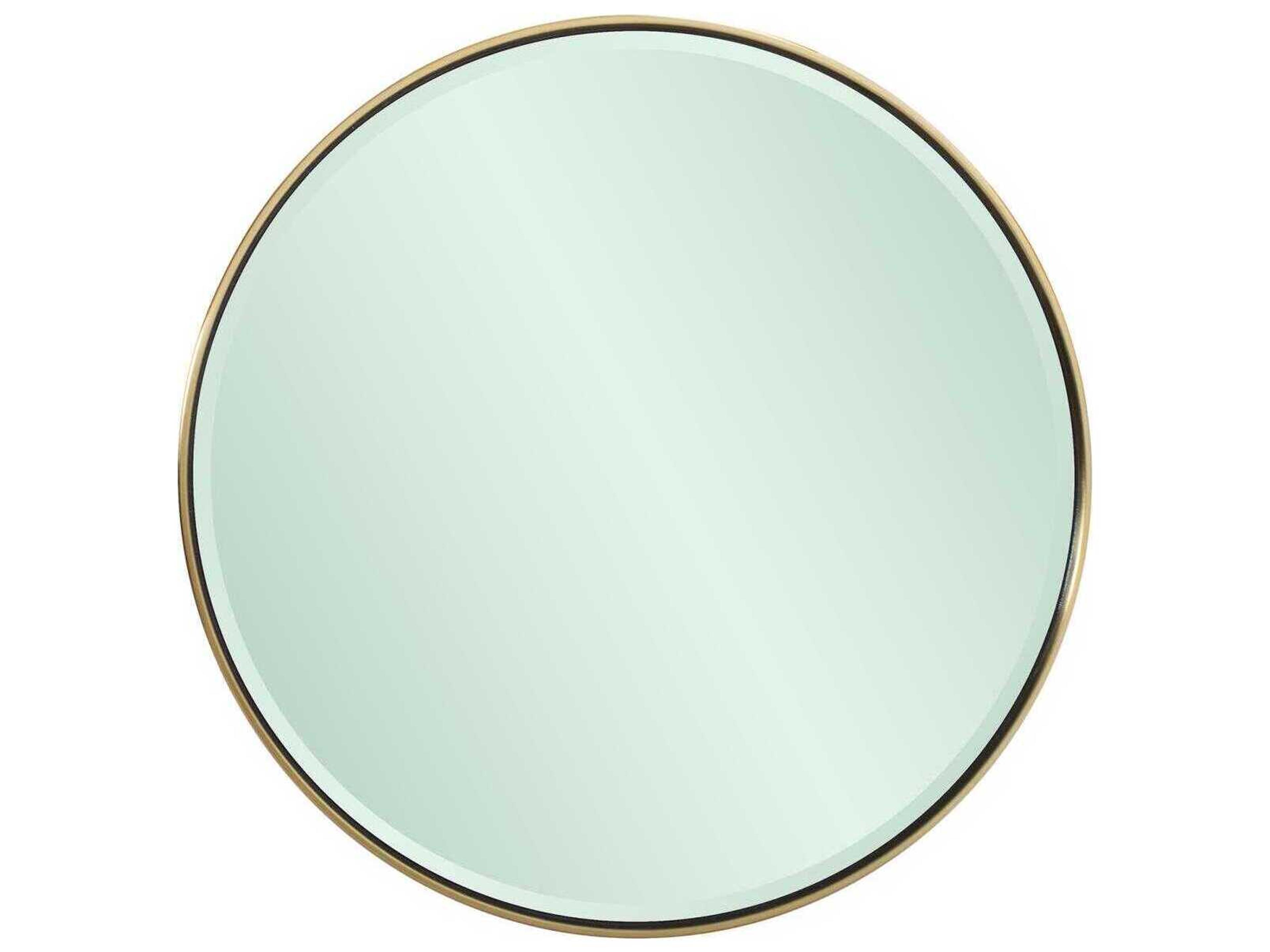 Howard Elliott Broidy Emerald Gold Round Wall Mirror