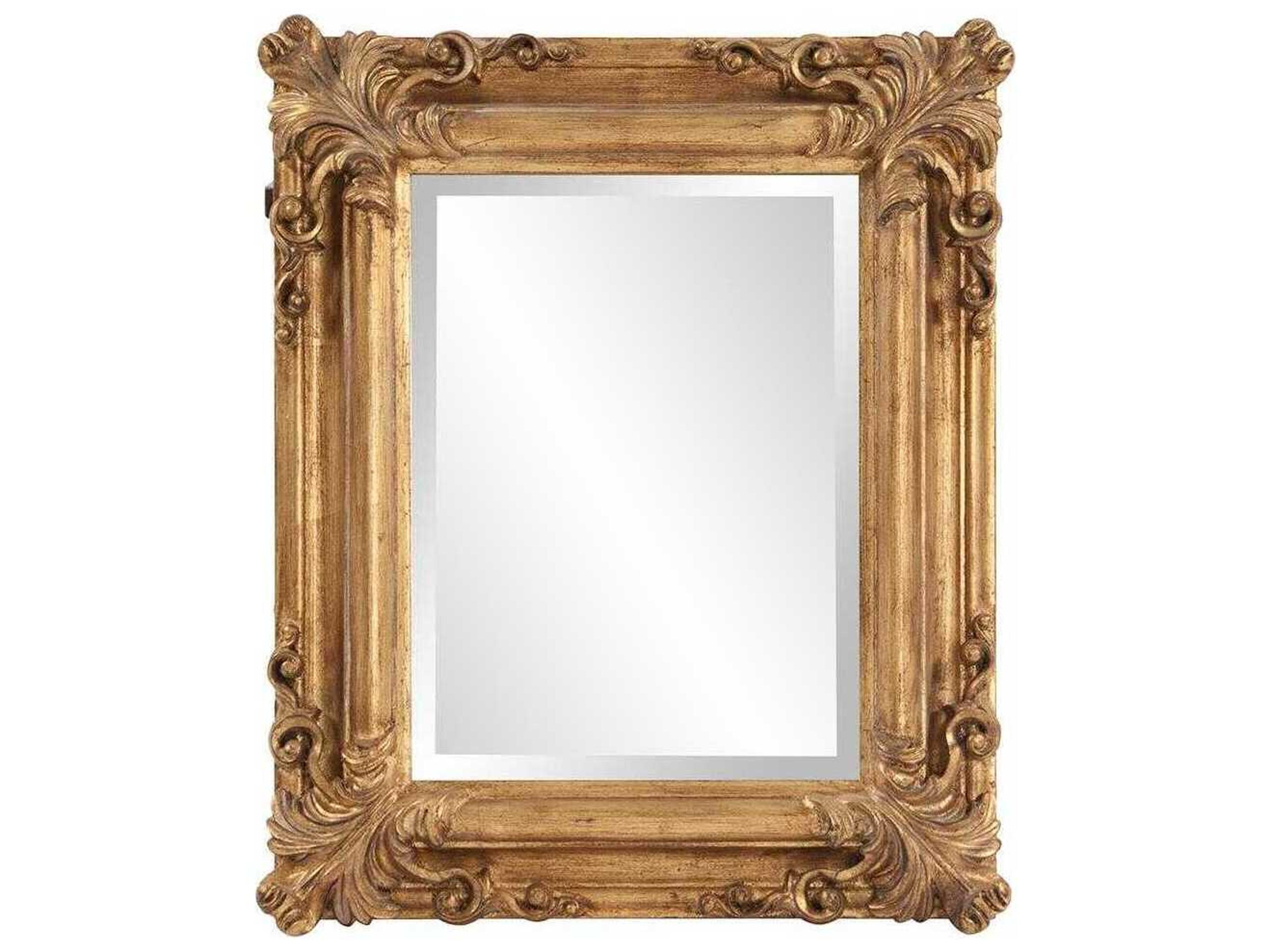 Howard Elliott Edwin Antique Gold Leaf Rectangular Wall Mirror