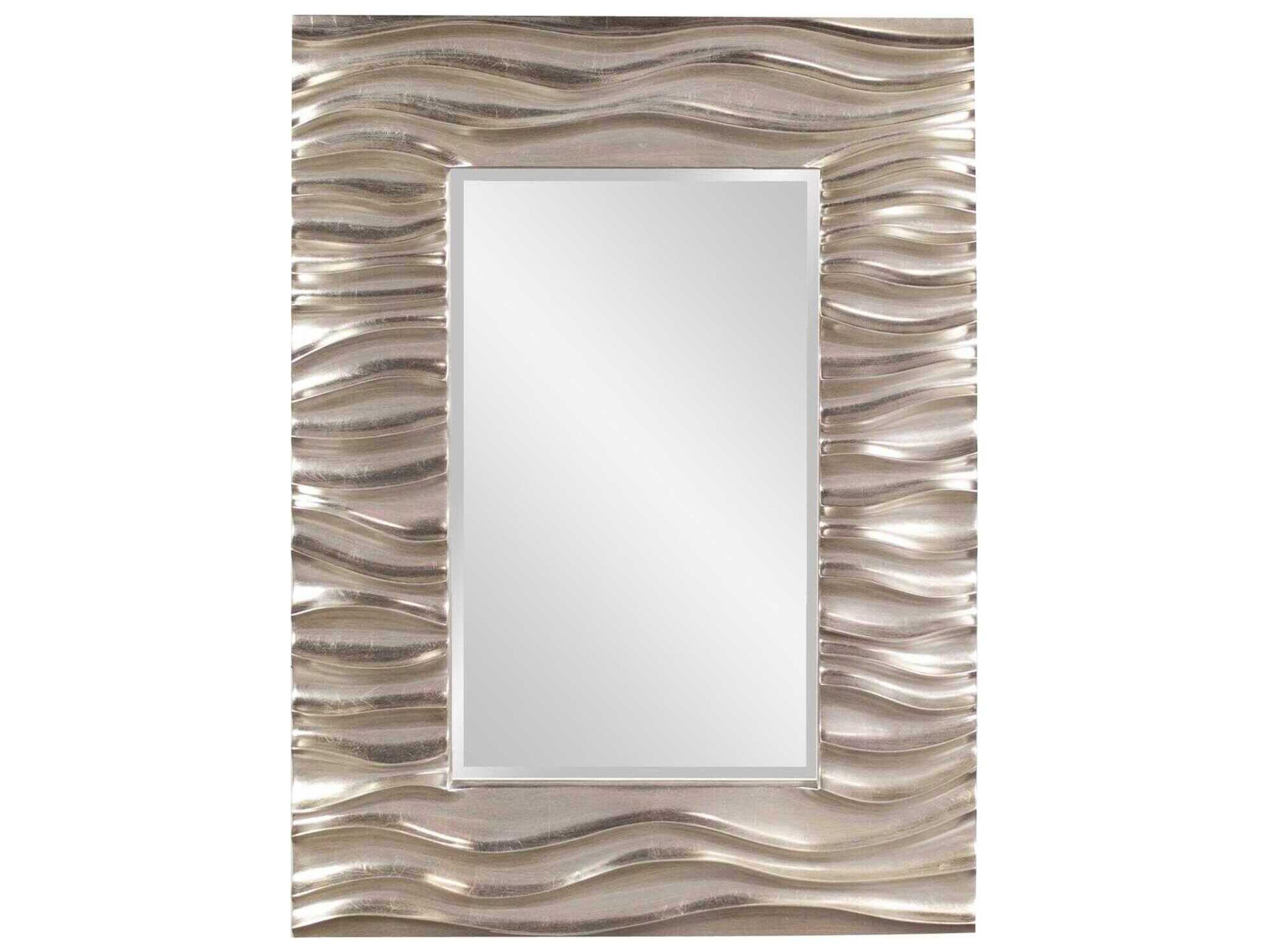 Howard Elliott Zenith Bright Silver Rectangular Wall Mirror