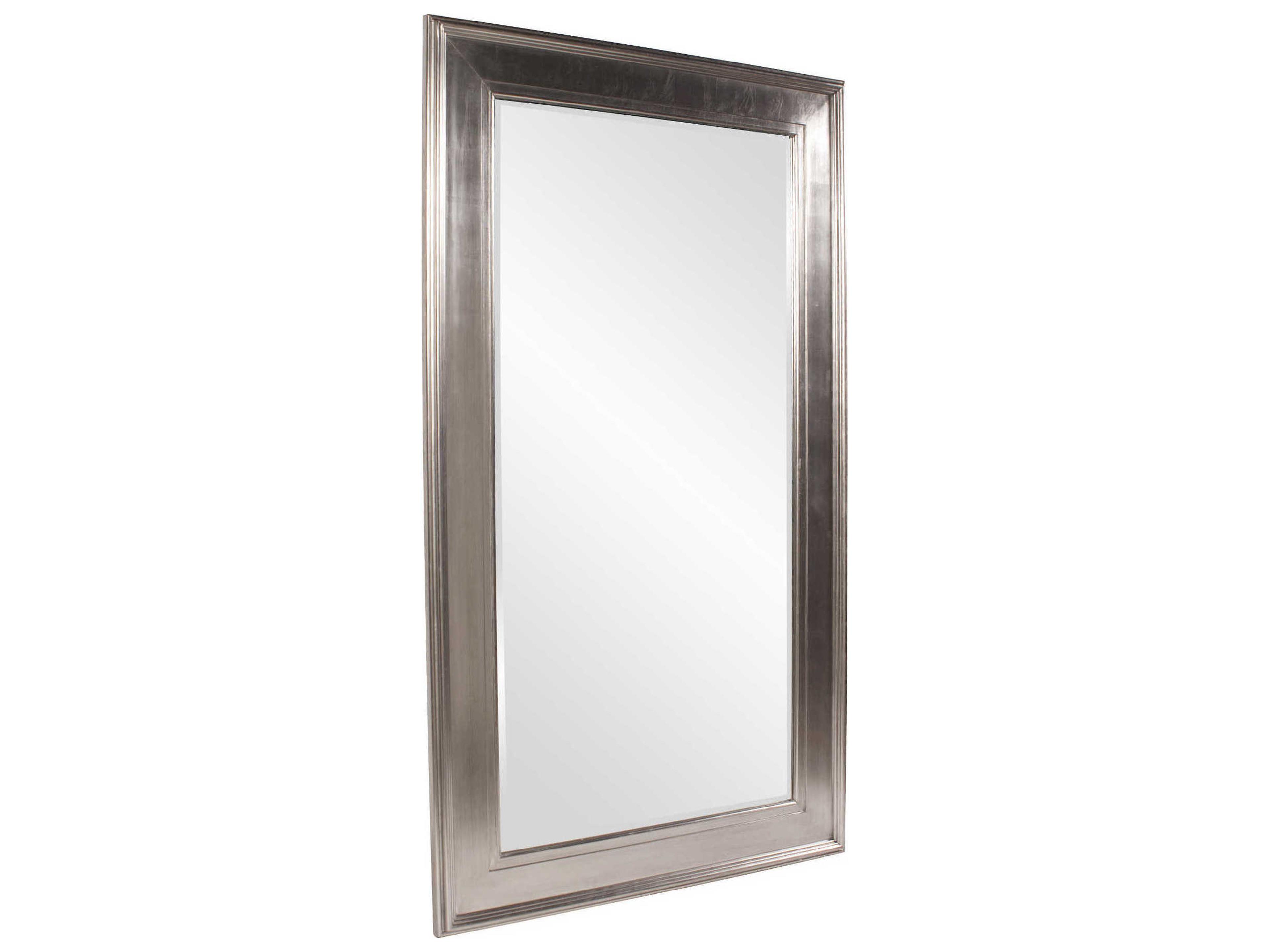Howard Elliott Christian Silver Leaf Rectangular Floor Mirror