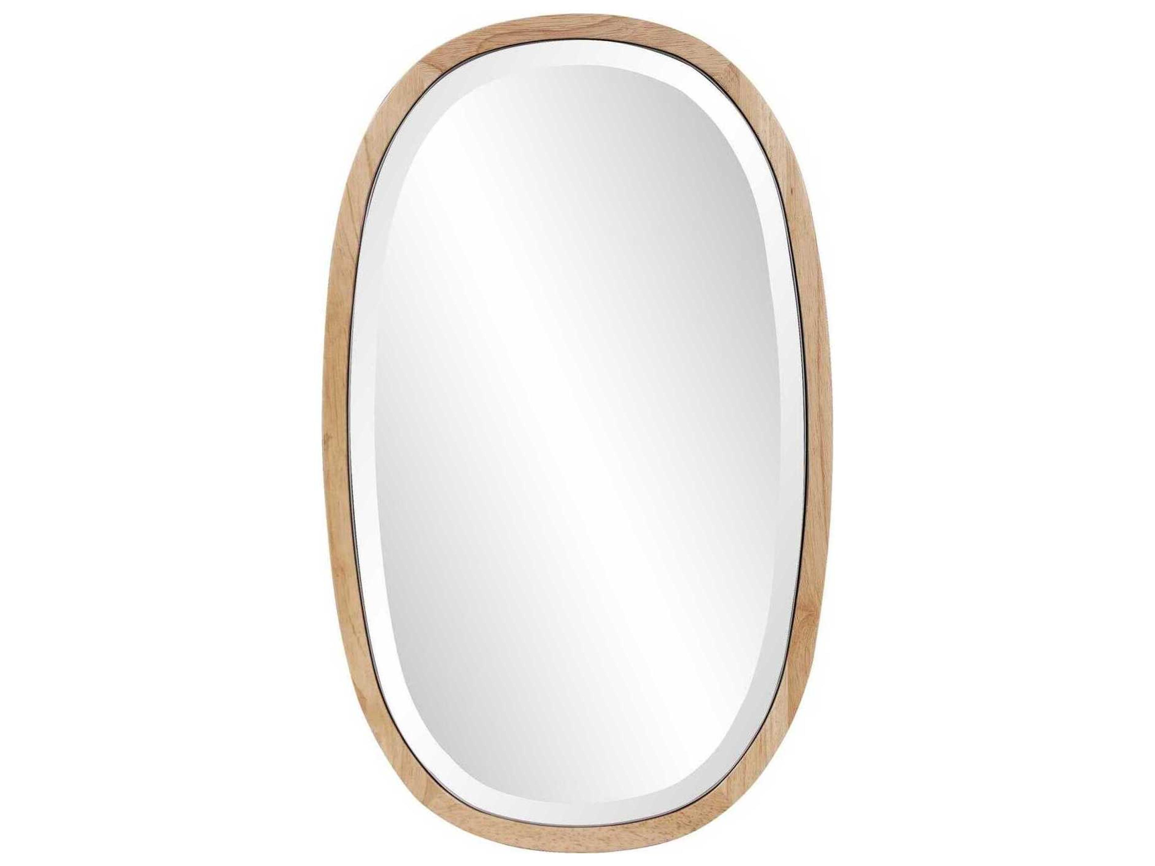 Howard Elliott Johann Natural Oak Oval Wall Mirror