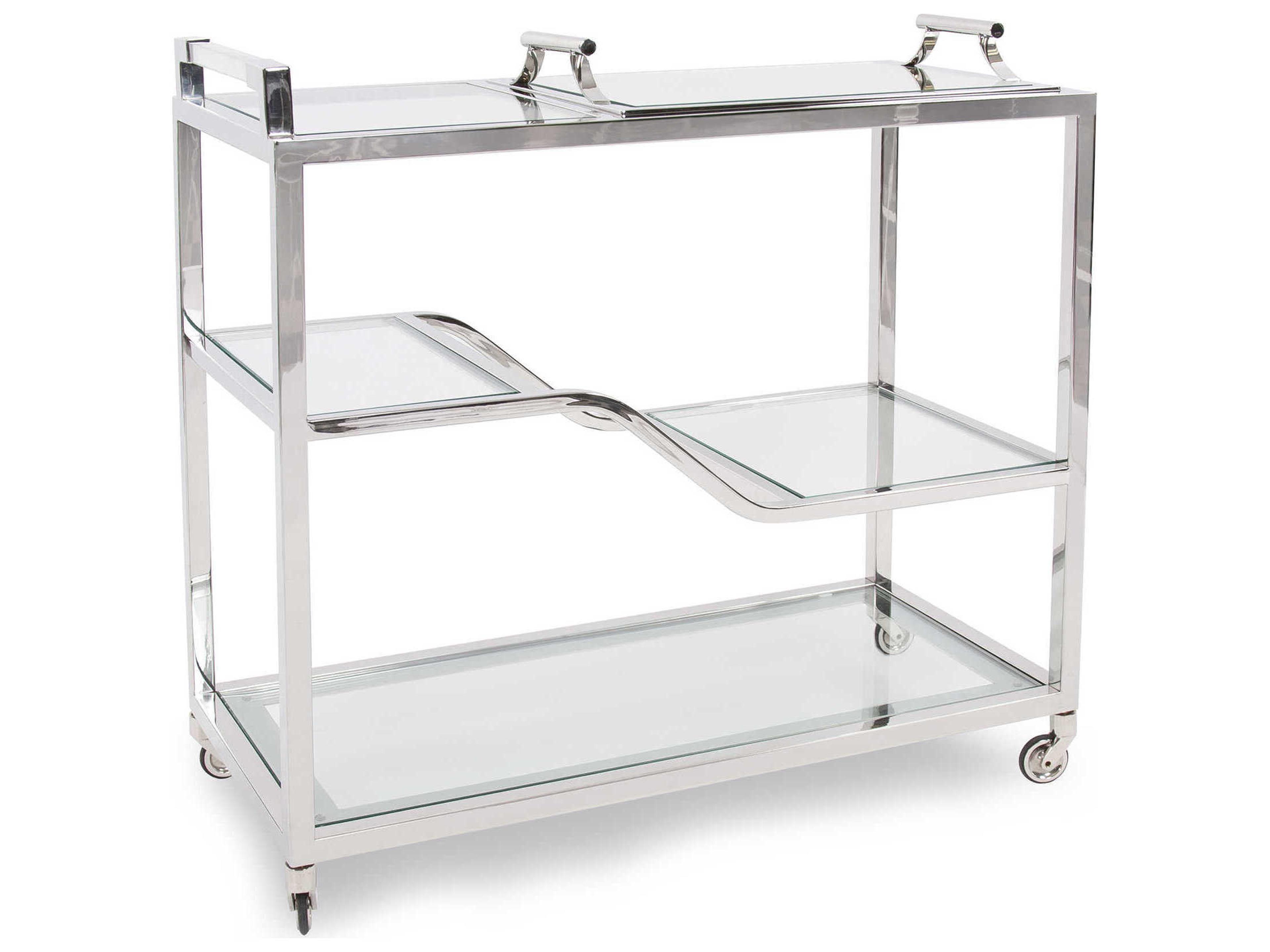 Howard Elliott Graves Glass Silver Bar Trolley
