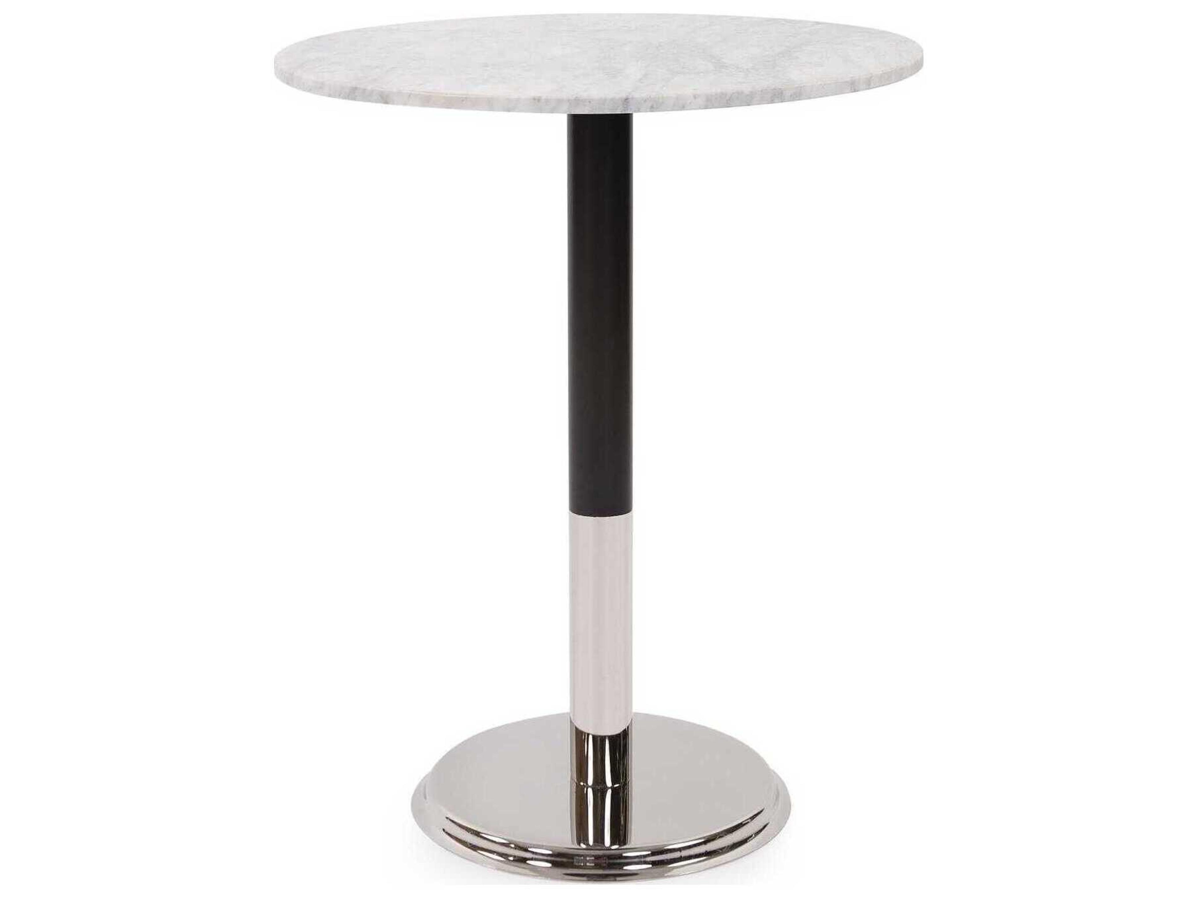 Howard Elliott Round Marble Black Silver White Bistro Table