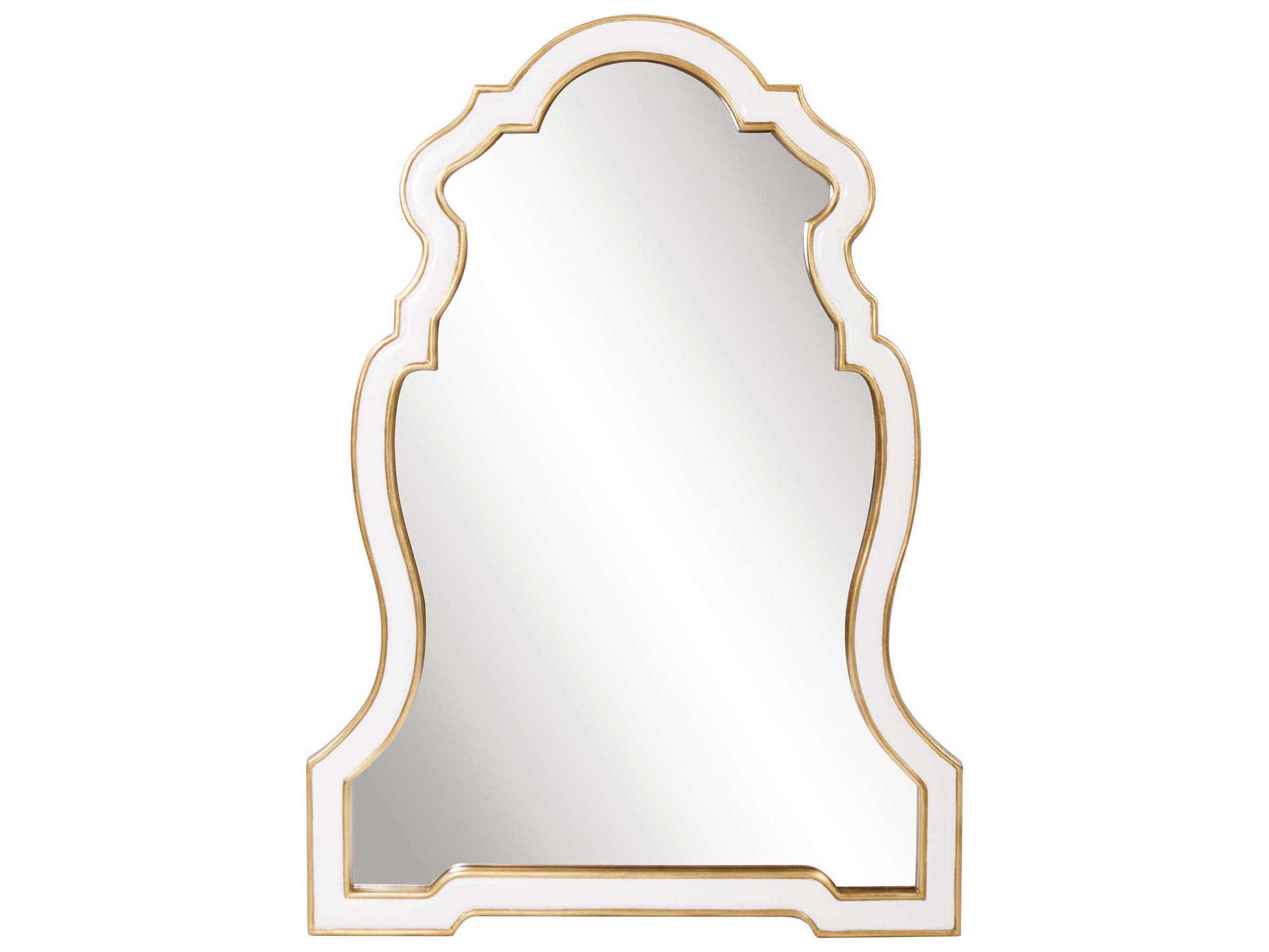 Howard Elliott Cleopatra Gold Leaf / White Wall Mirror
