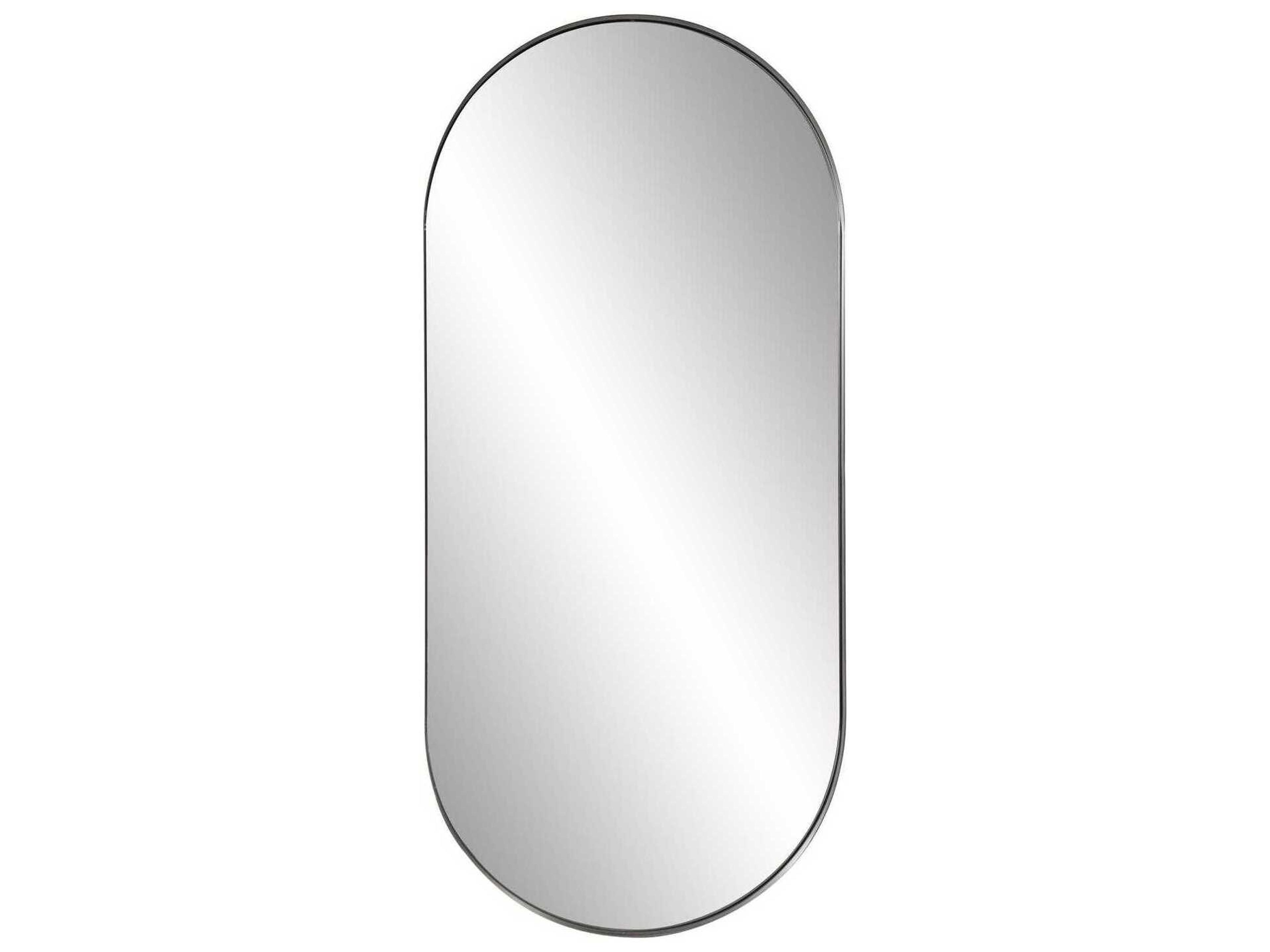 Howard Elliott Steele Silver Oval Wall Mirror