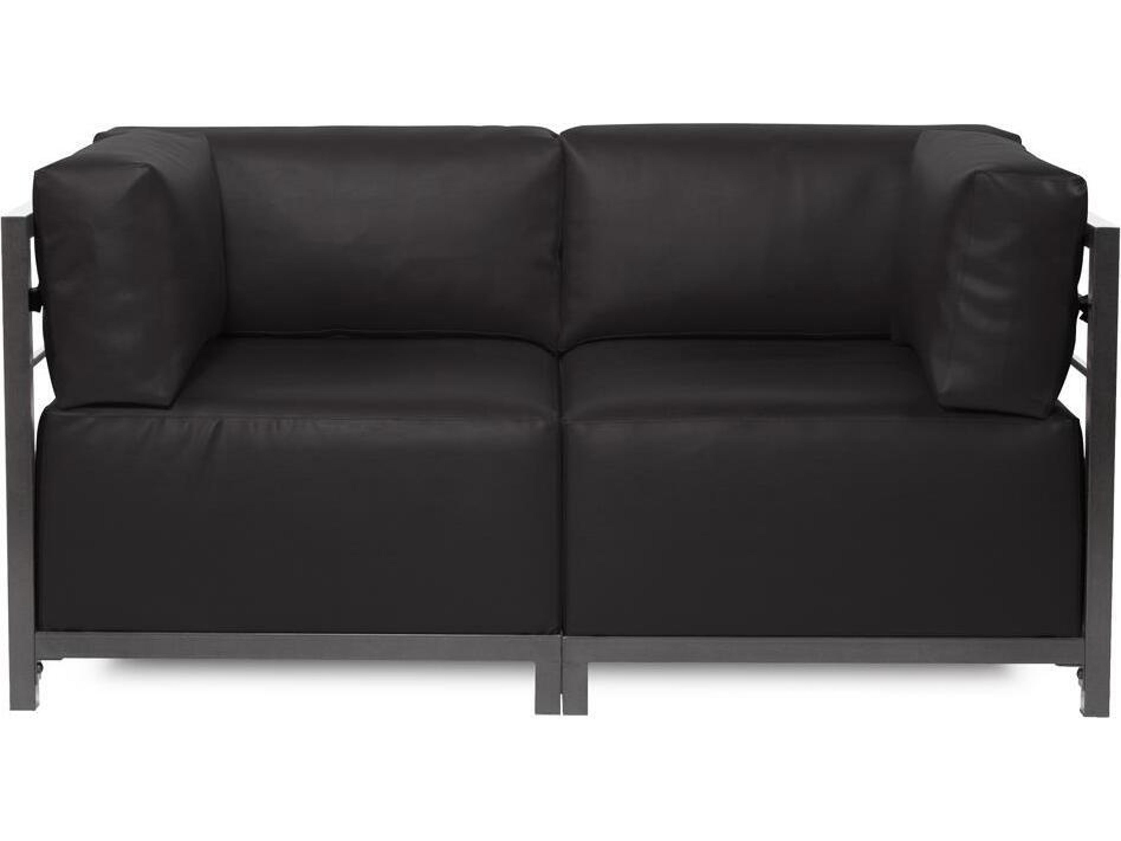 Howard Elliott Outdoor Axis Atlantis Black Fabric Cushion Loveseat