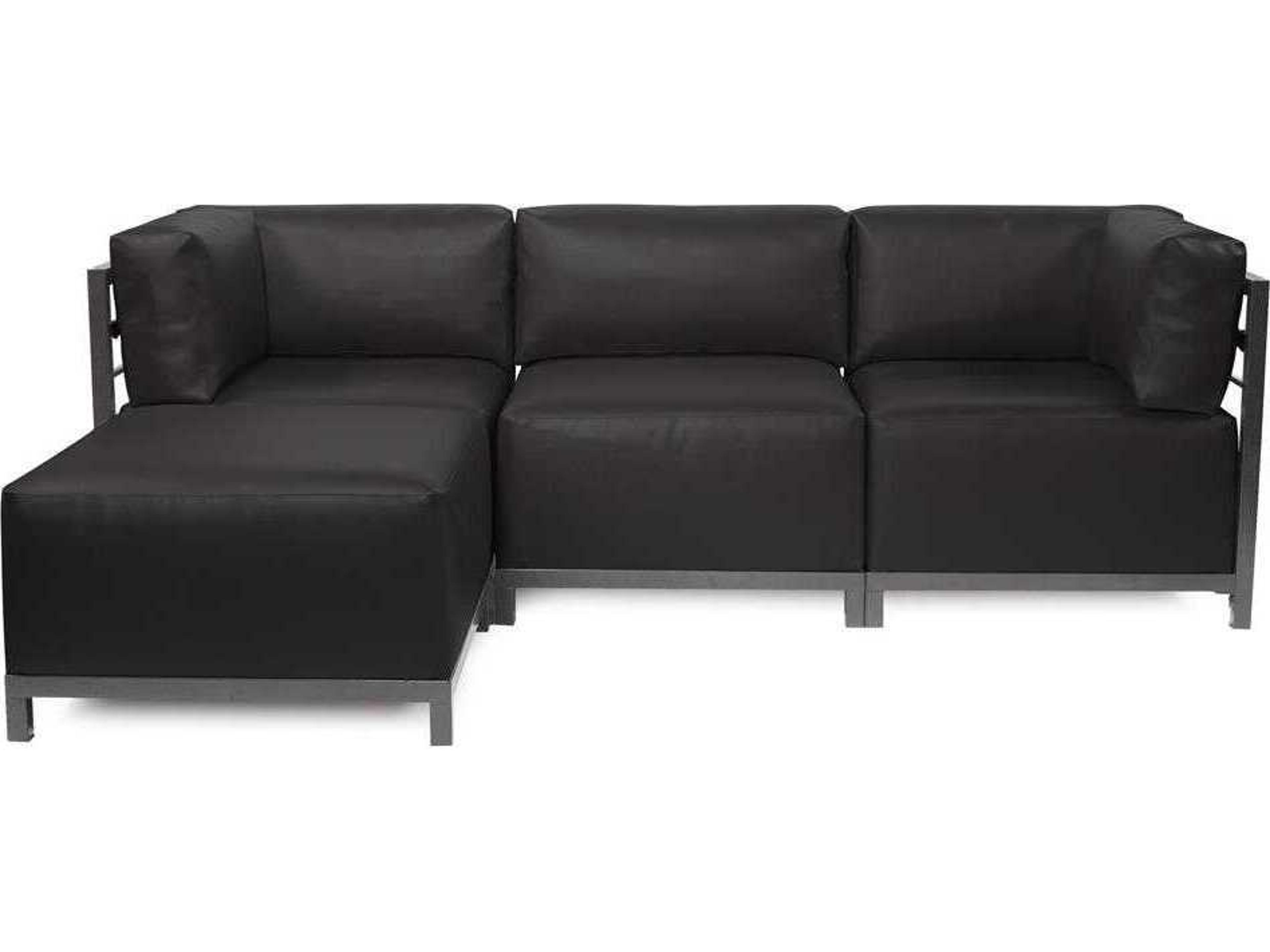 Howard Elliott Outdoor Axis Atlantis Black Fabric Cushion Lounge Set