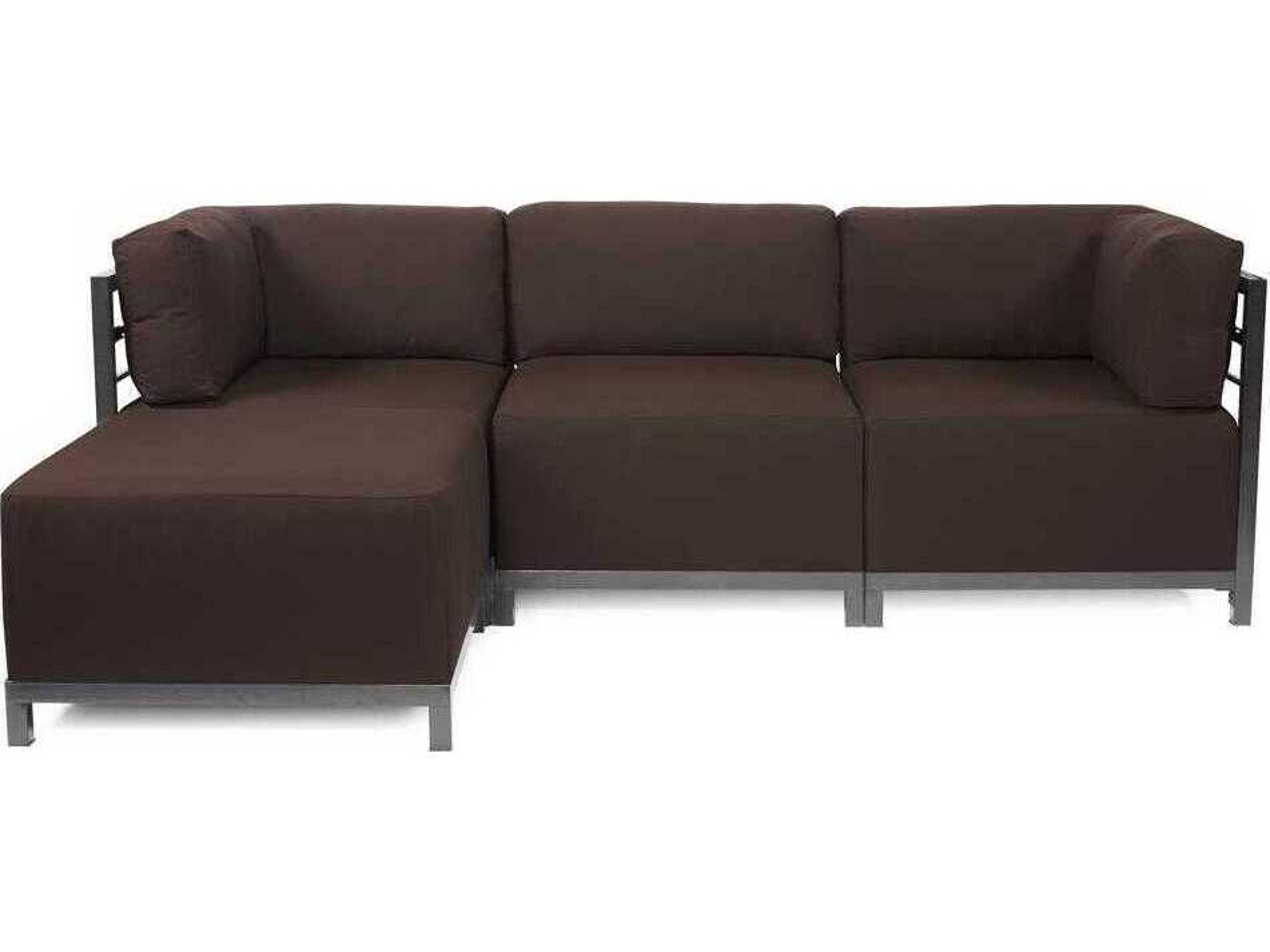 Howard Elliott Outdoor Axis Seascape Chocolate Fabric Cushion Lounge Set