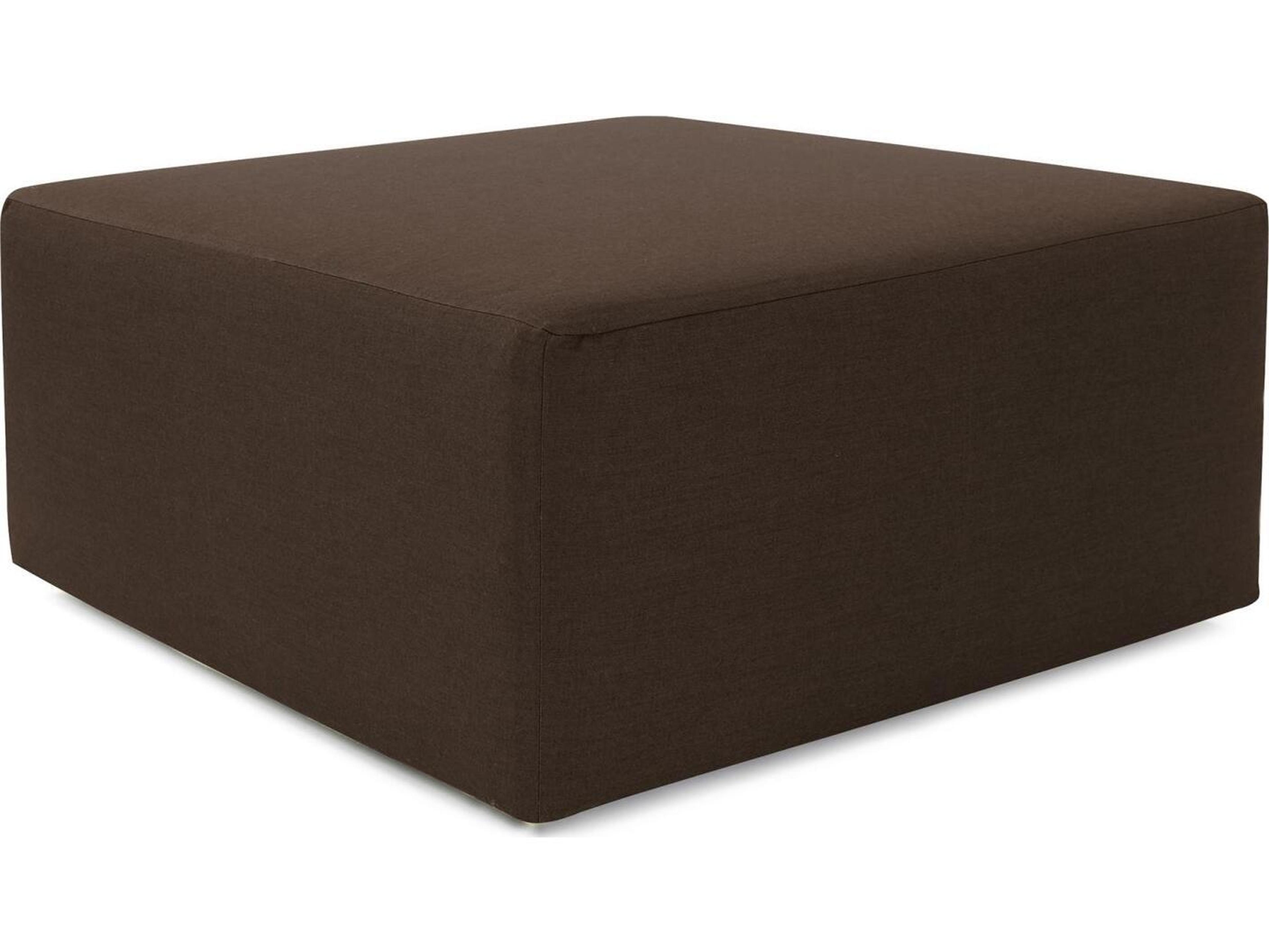 Howard Elliott Outdoor Universal Seascape Chocolate Fabric Cushion Ottoman