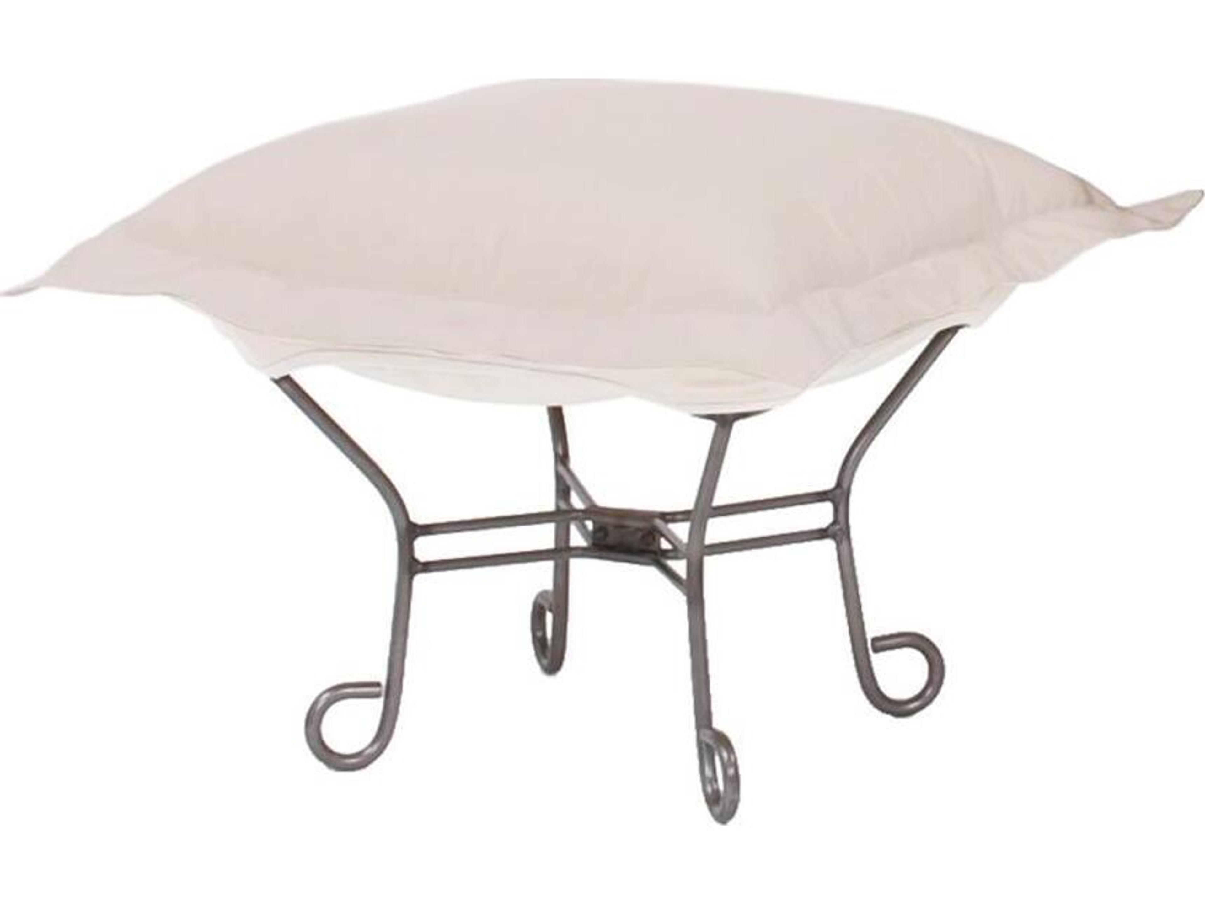 Howard Elliott Outdoor Puff Scroll Seascape Sand Fabric Cushion Ottoman