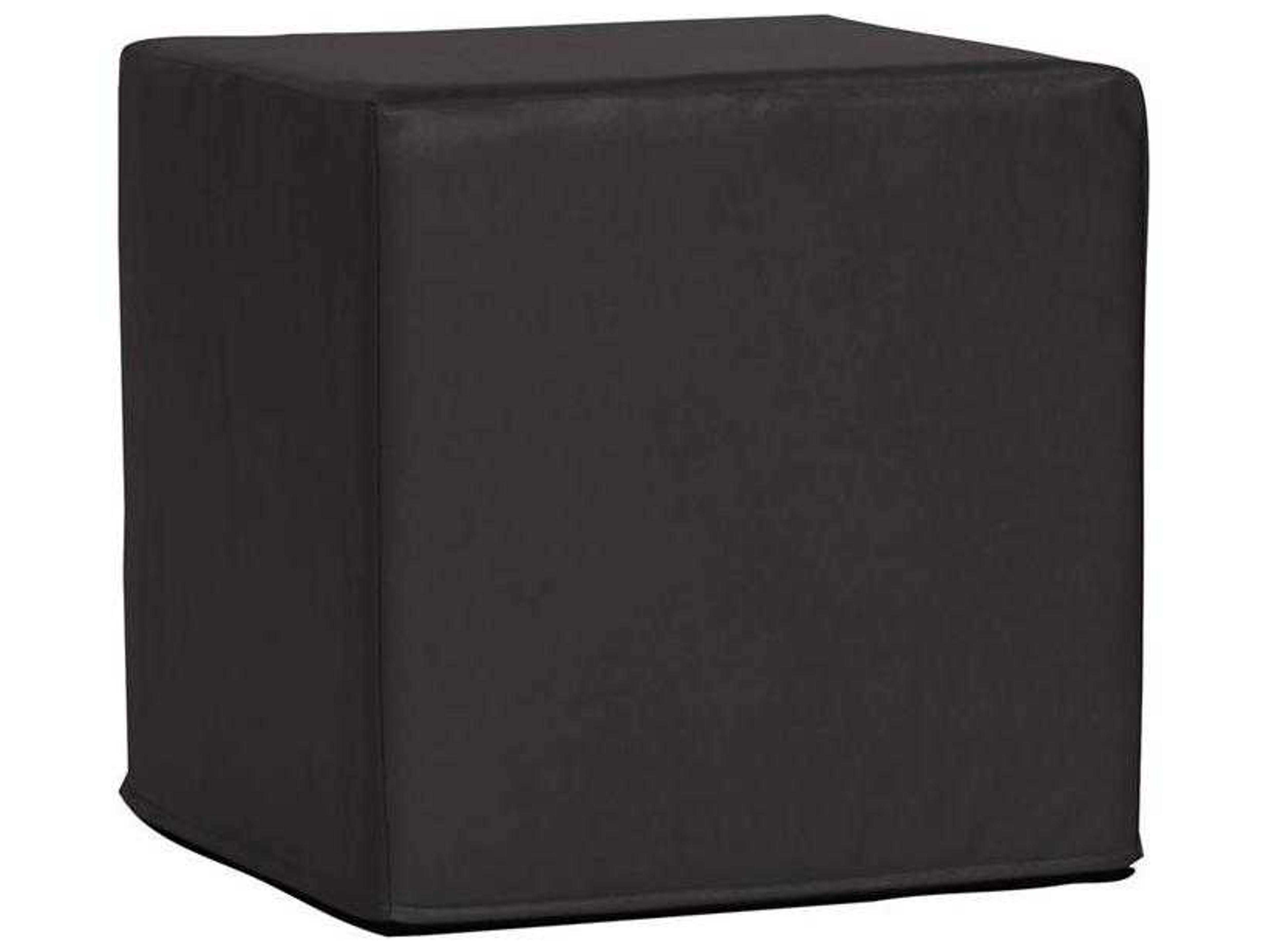 Howard Elliott Outdoor Patio Titanium Recycled Plastic Cushion Ottoman