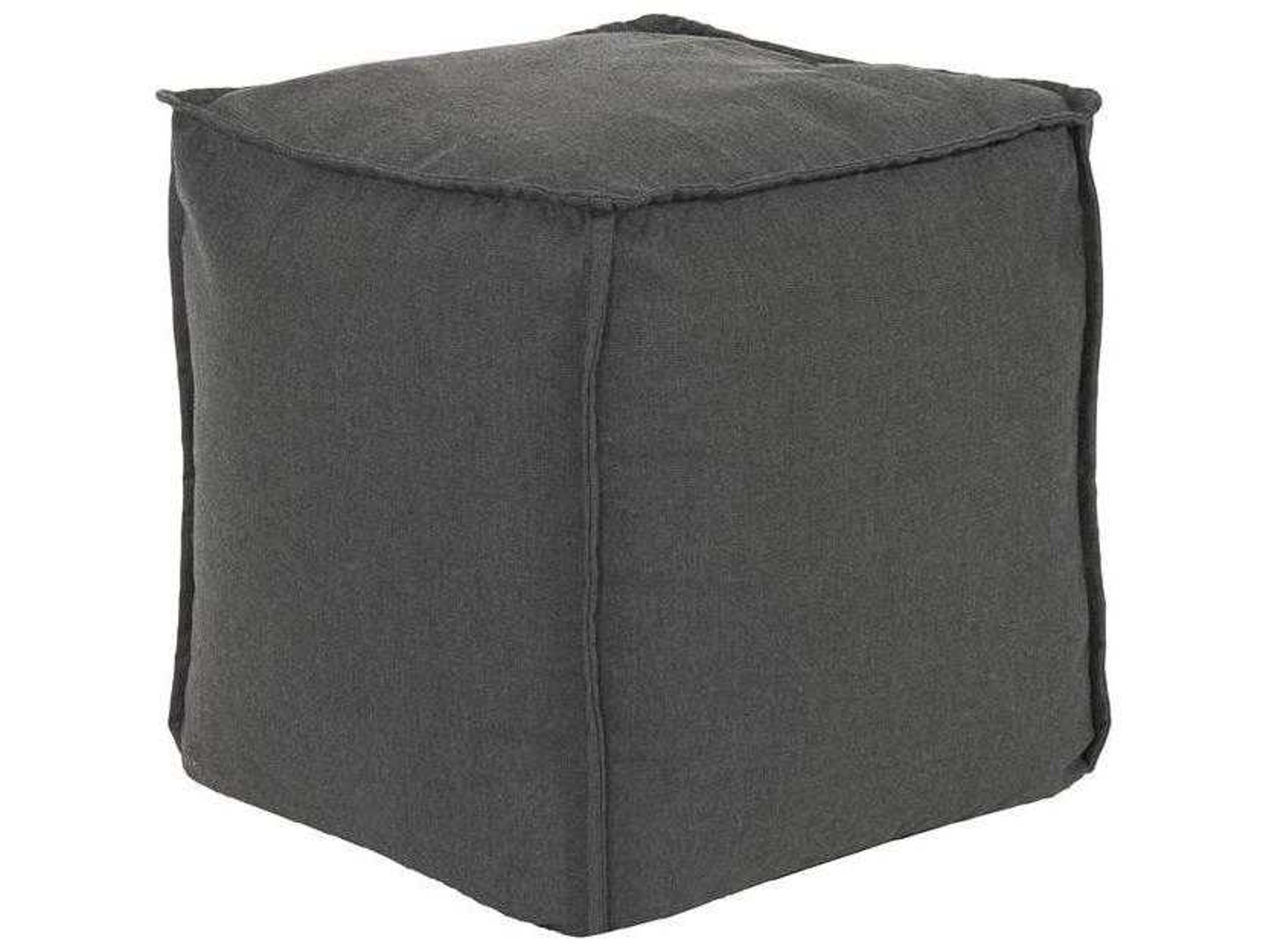 Howard Elliott Outdoor Patio Seascape Charcoal Fabric Cushion Ottoman