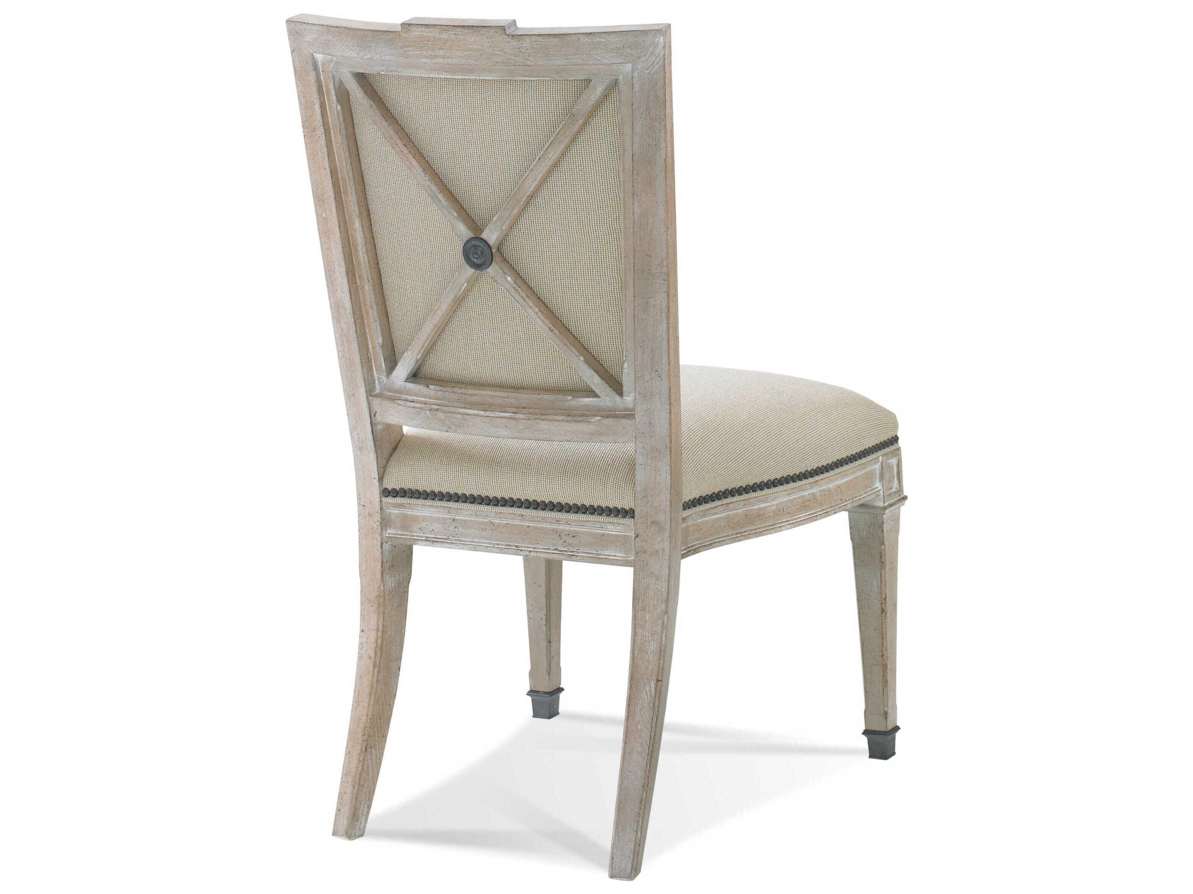 Hickory White Urban Loft Beech Wood Beige Upholstered Side Dining Chair