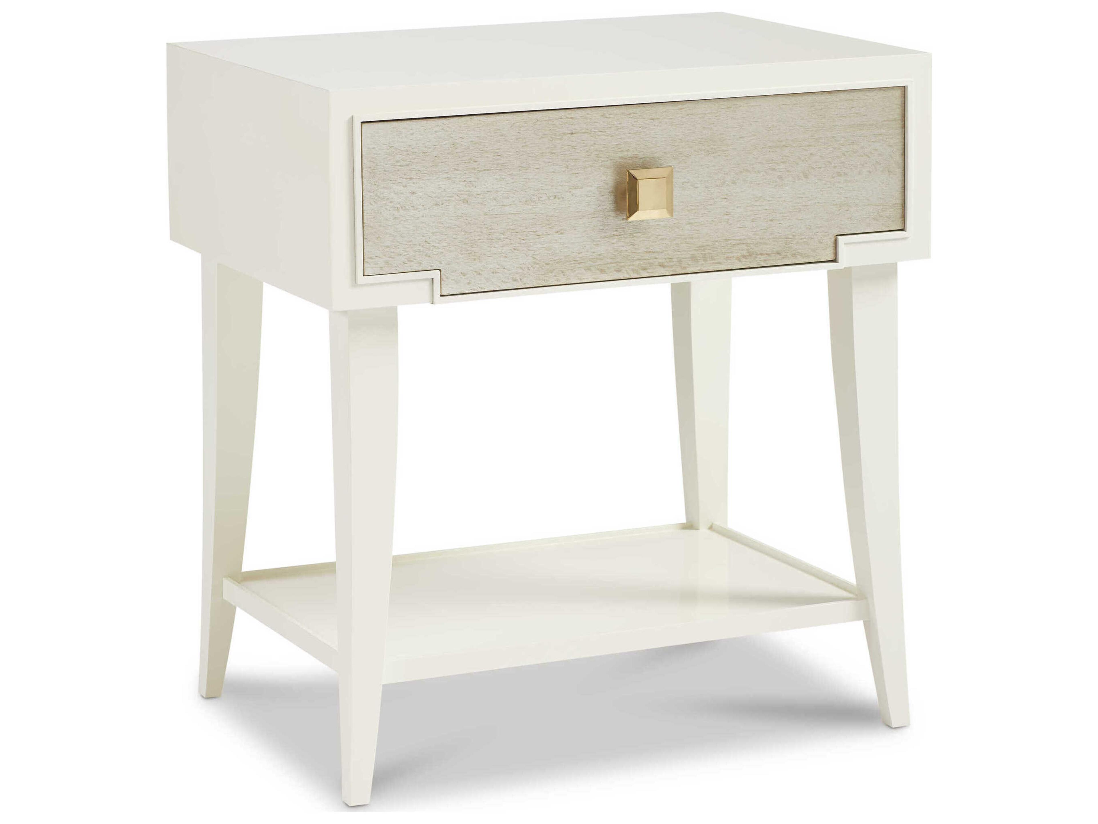 Hickory White Trellis Rectangular Wood Sugar End Table