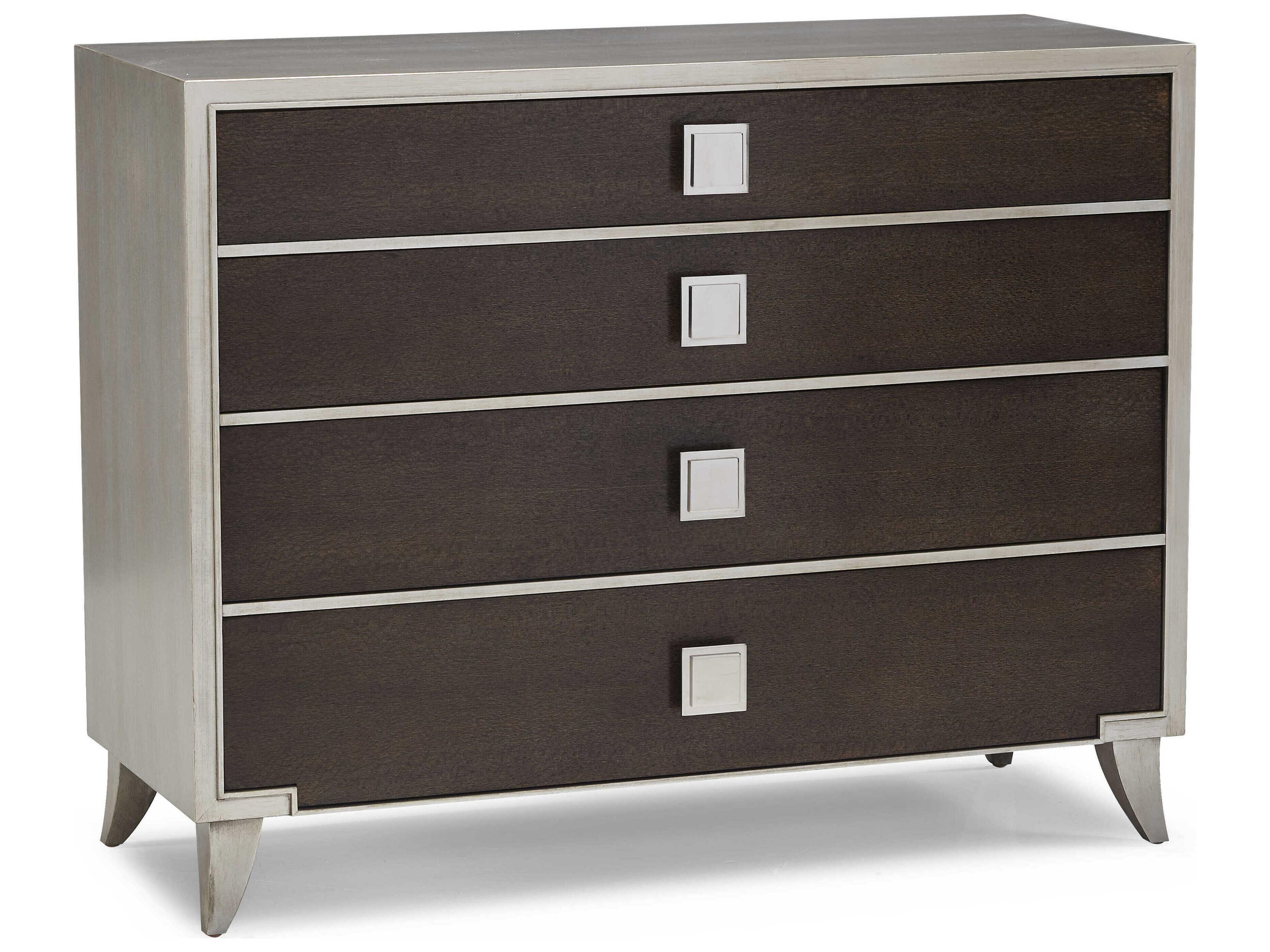 Hickory White Trellis 4-Drawer Huck Brown Accent Chest
