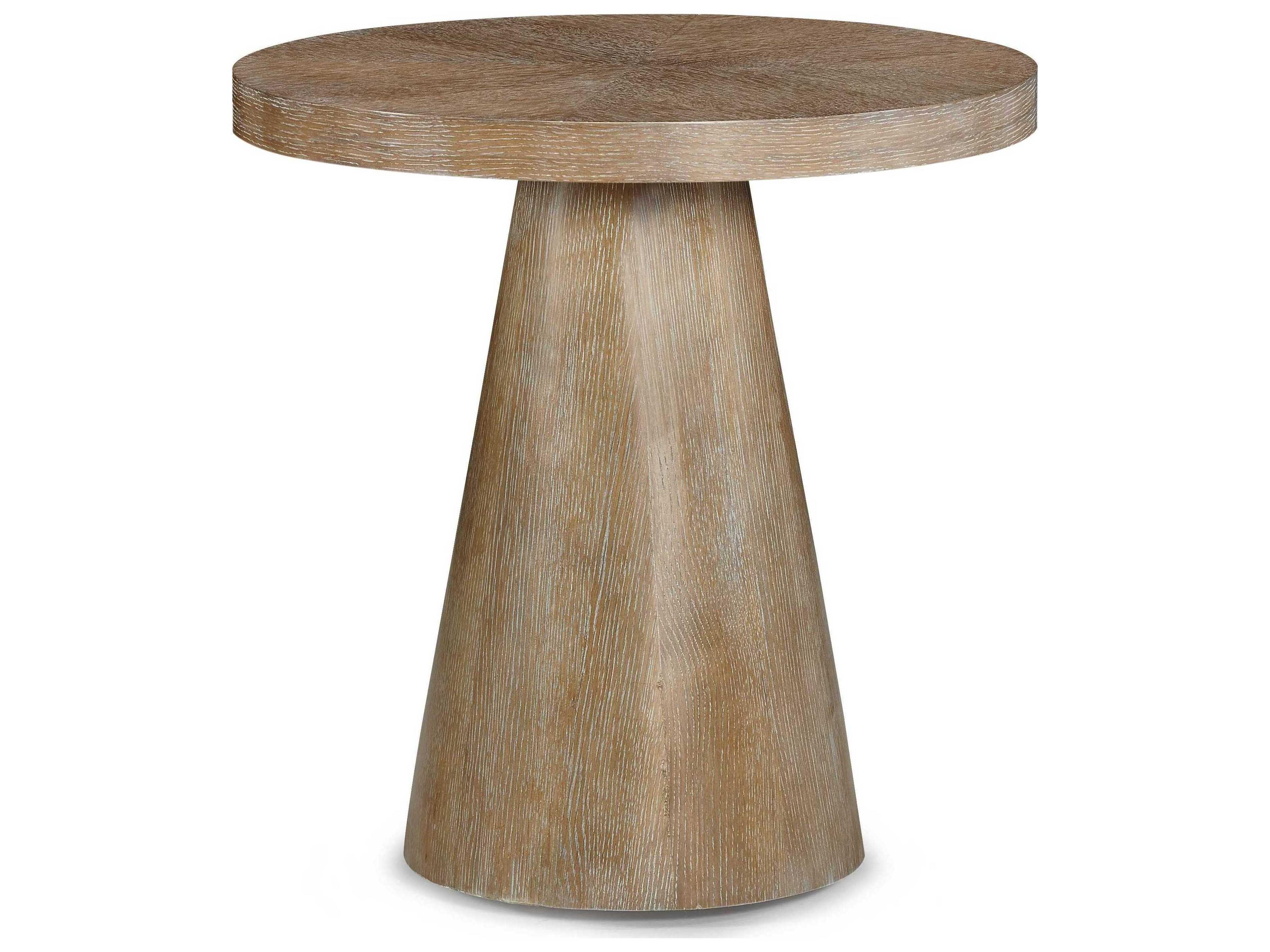 Hickory White Central Park Round Wood Ray End Table