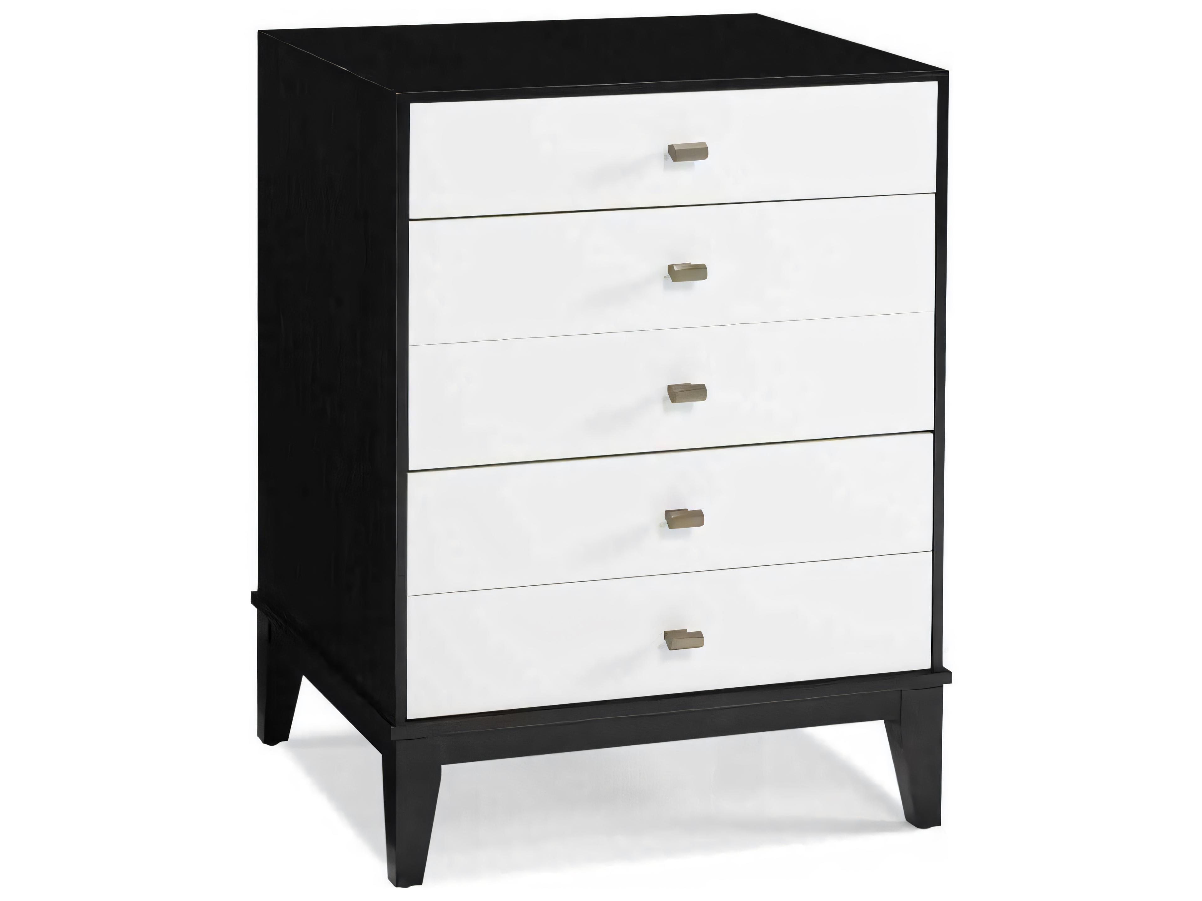 Hickory White Central Park 3-Drawers Black Maple Wood Nightstand