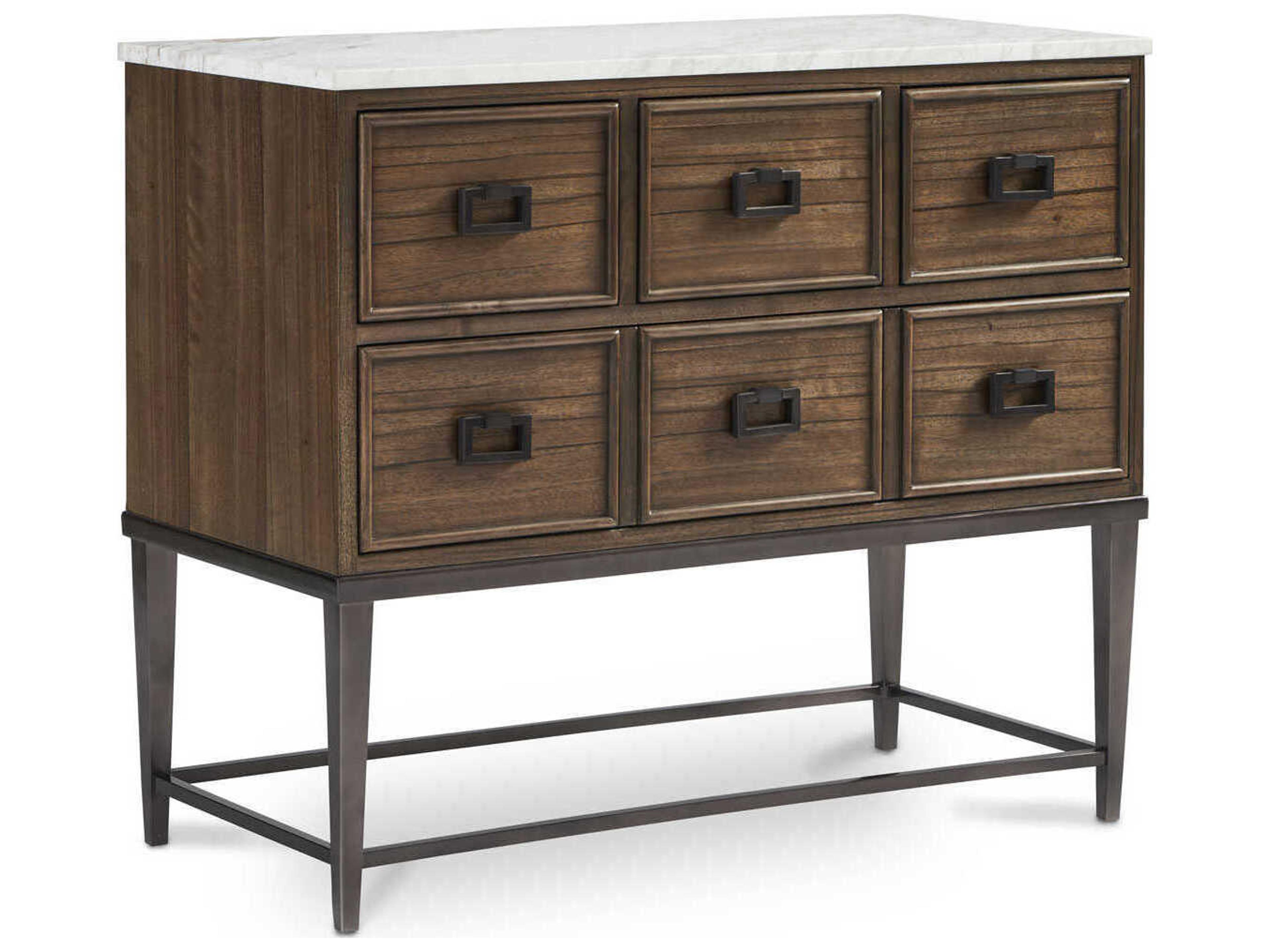 Hickory White Courtland 2-Drawer Saratoga Nightstand with Stone Top
