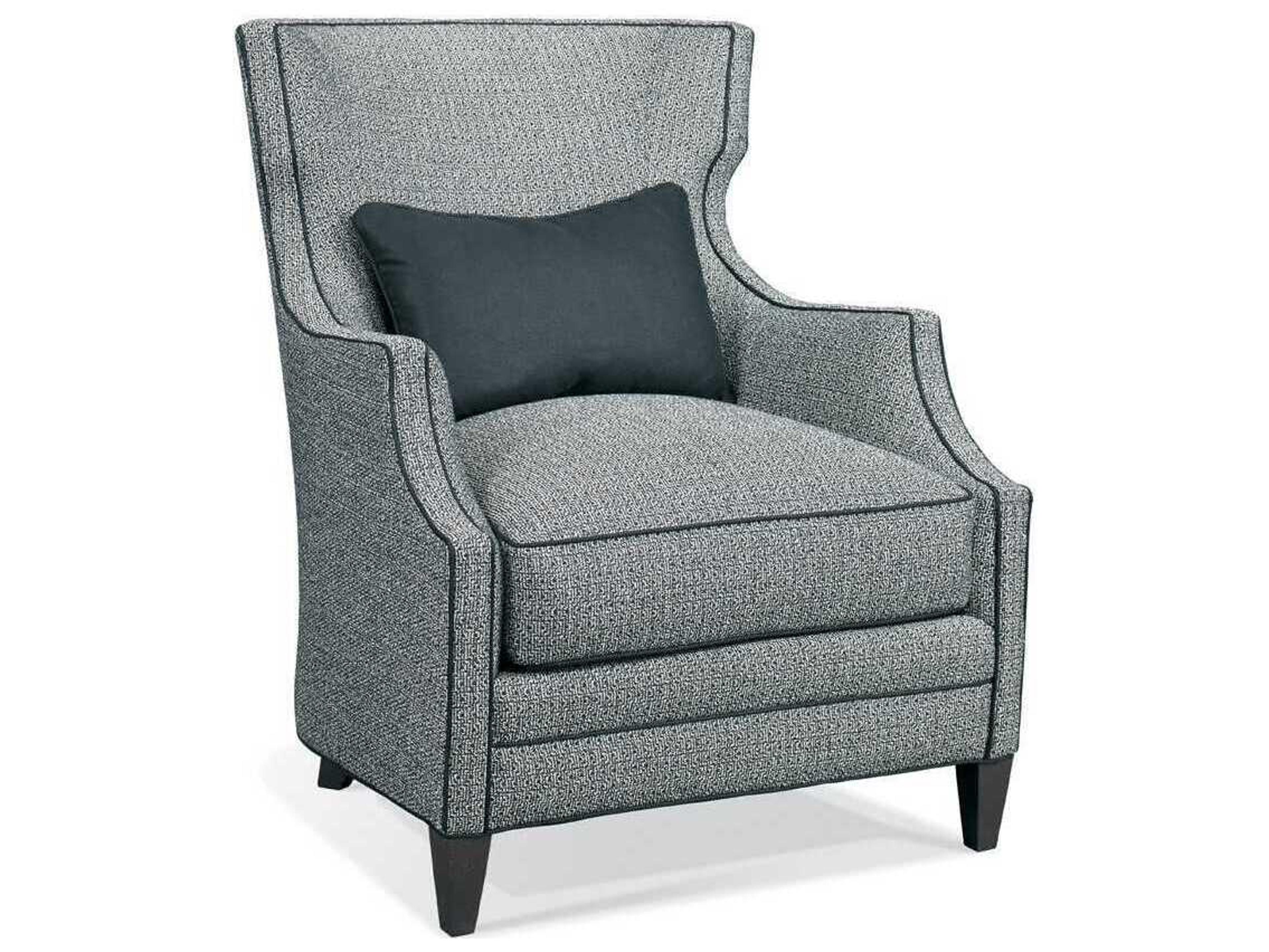 Hickory White Custom Elements Upholstery Blue Fabric Wing Accent Chair