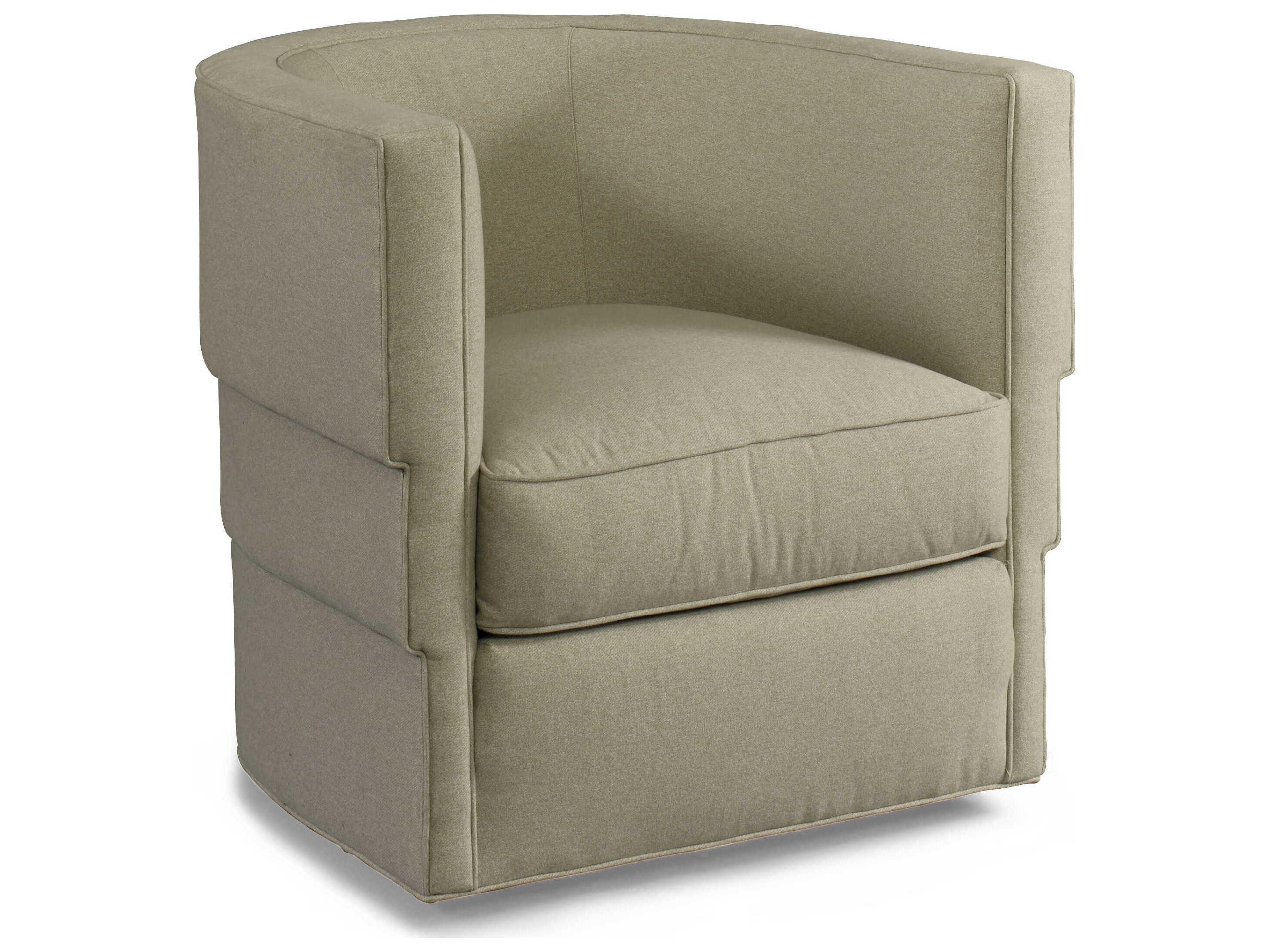 Hickory White Riley Swivel Beige Fabric Accent Chair