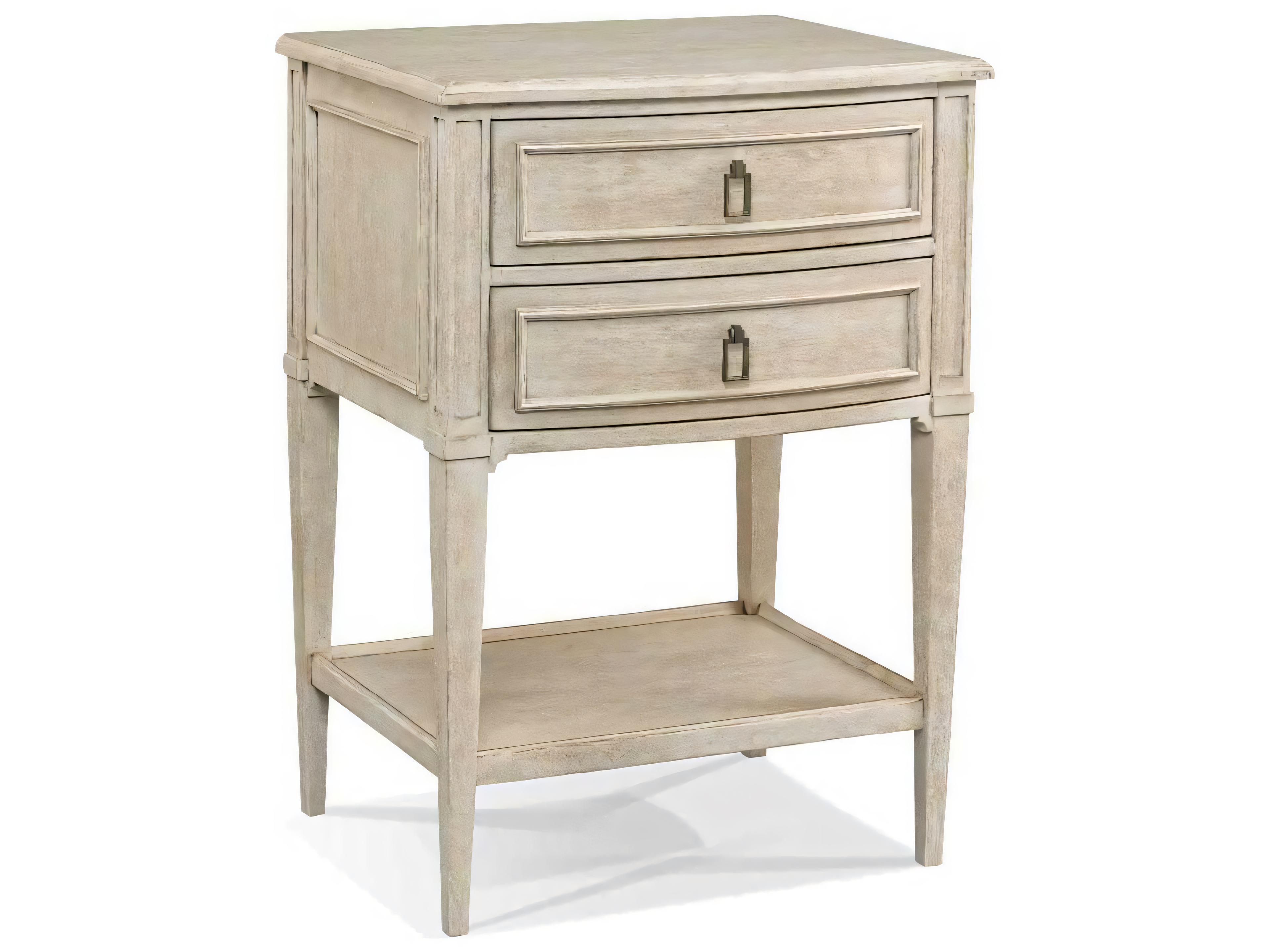 Hickory White Carmel 2-Drawers Beige Maple Wood Abbey Nightstand
