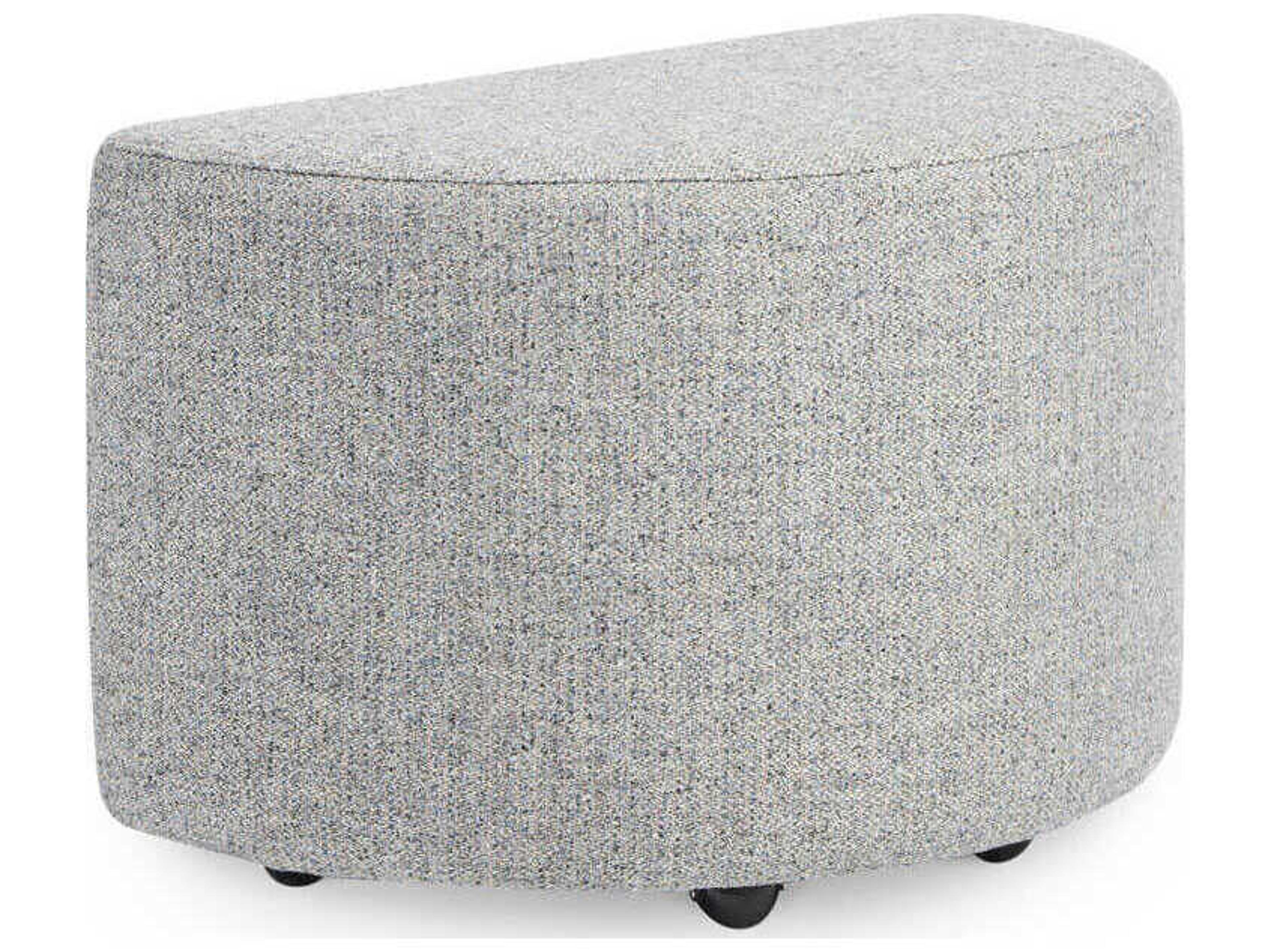 Hickory White Orla Gray Upholstered Half-Round Ottoman