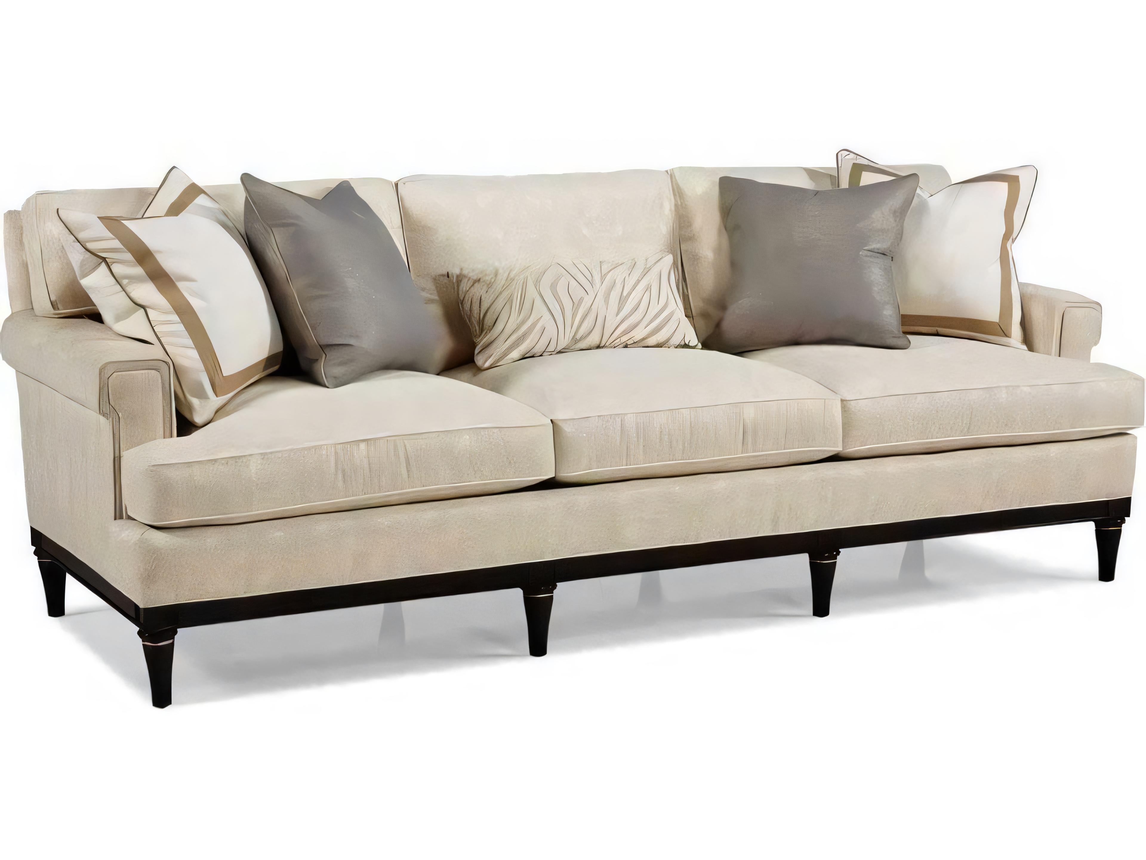 Hickory White Custom Elements Upholstery Cafe Noir Beige Upholstered Sofa