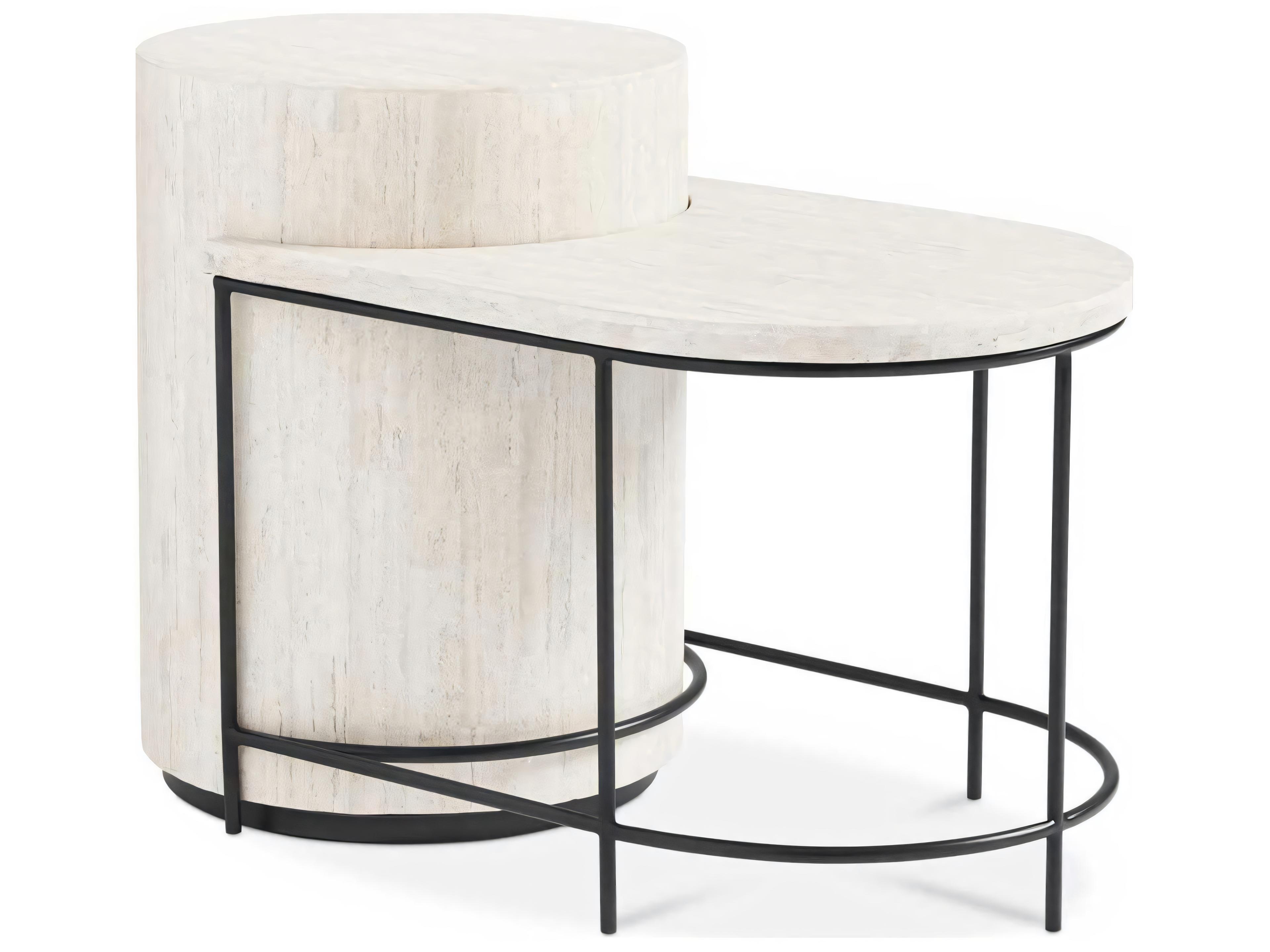 Hickory White Revival Stone Banks End Table