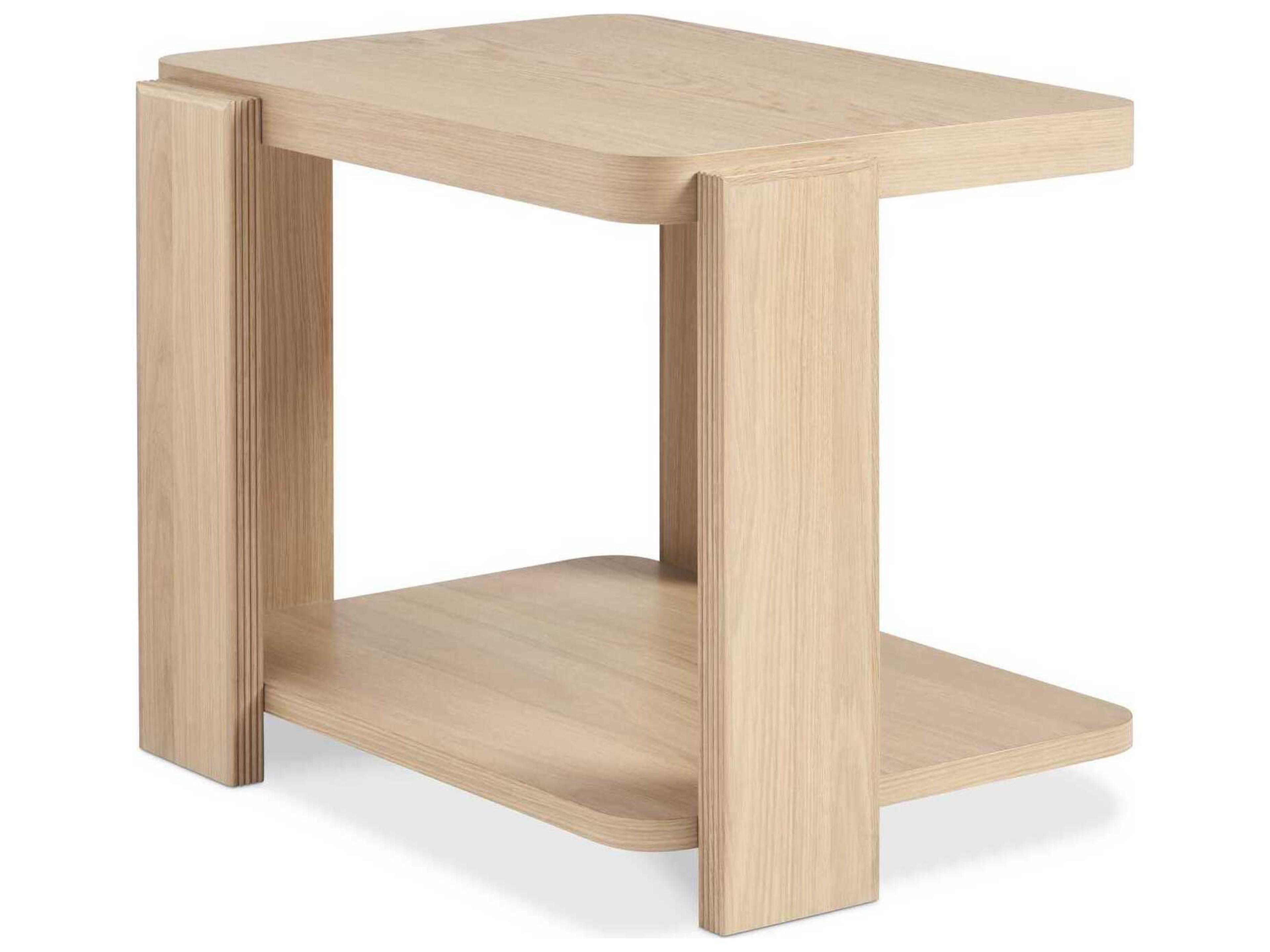 Hickory White Revival Rectangular Wood Light Oak End Table