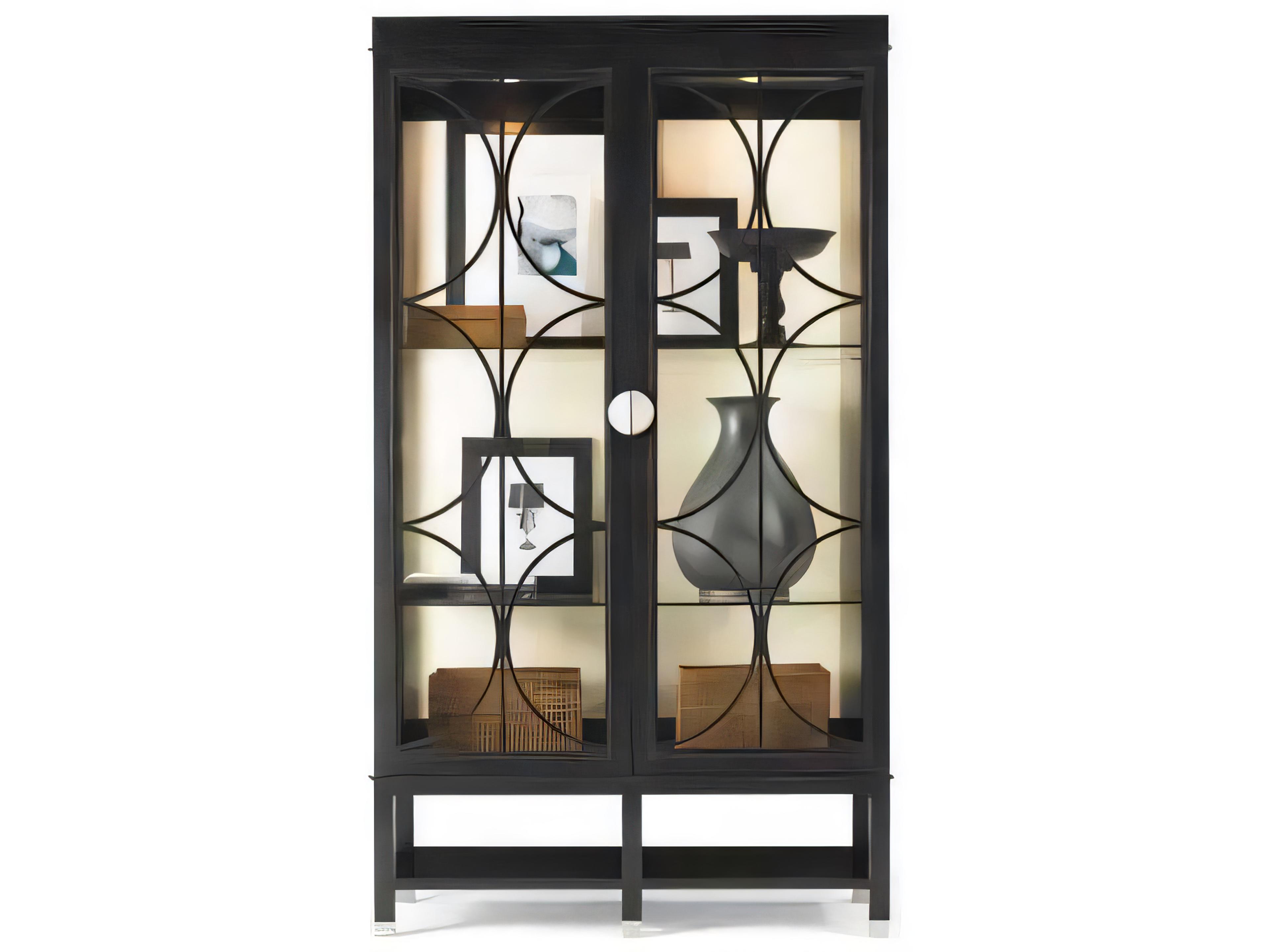 Hickory White Skyloft Maple Wood Walnut Display Cabinet