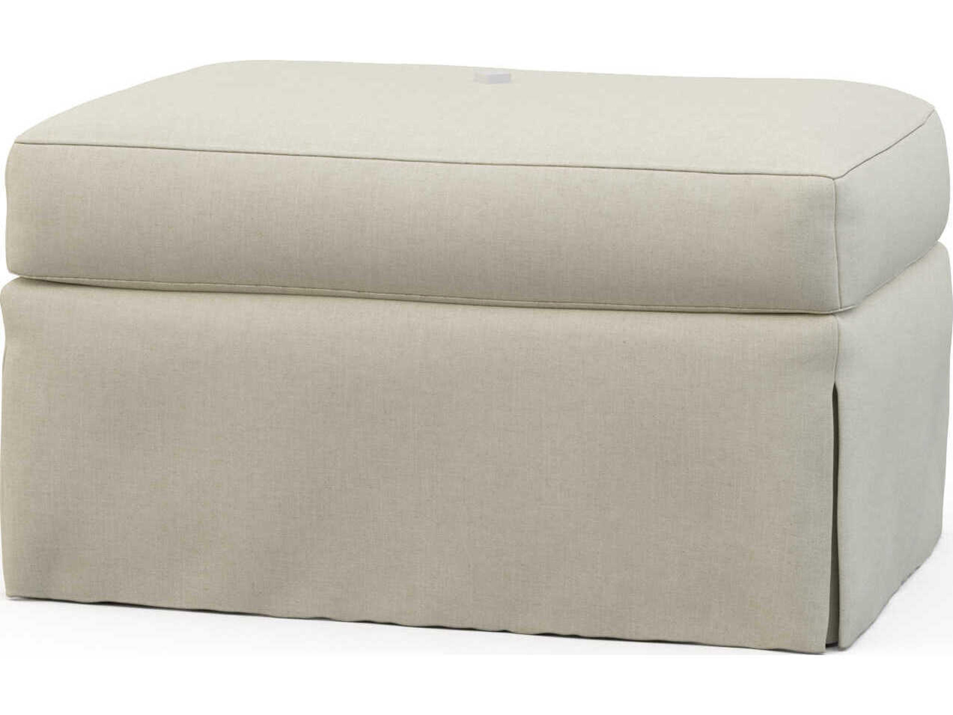 Hickory White Custom Elements Upholstery Cream Upholstered Ottoman