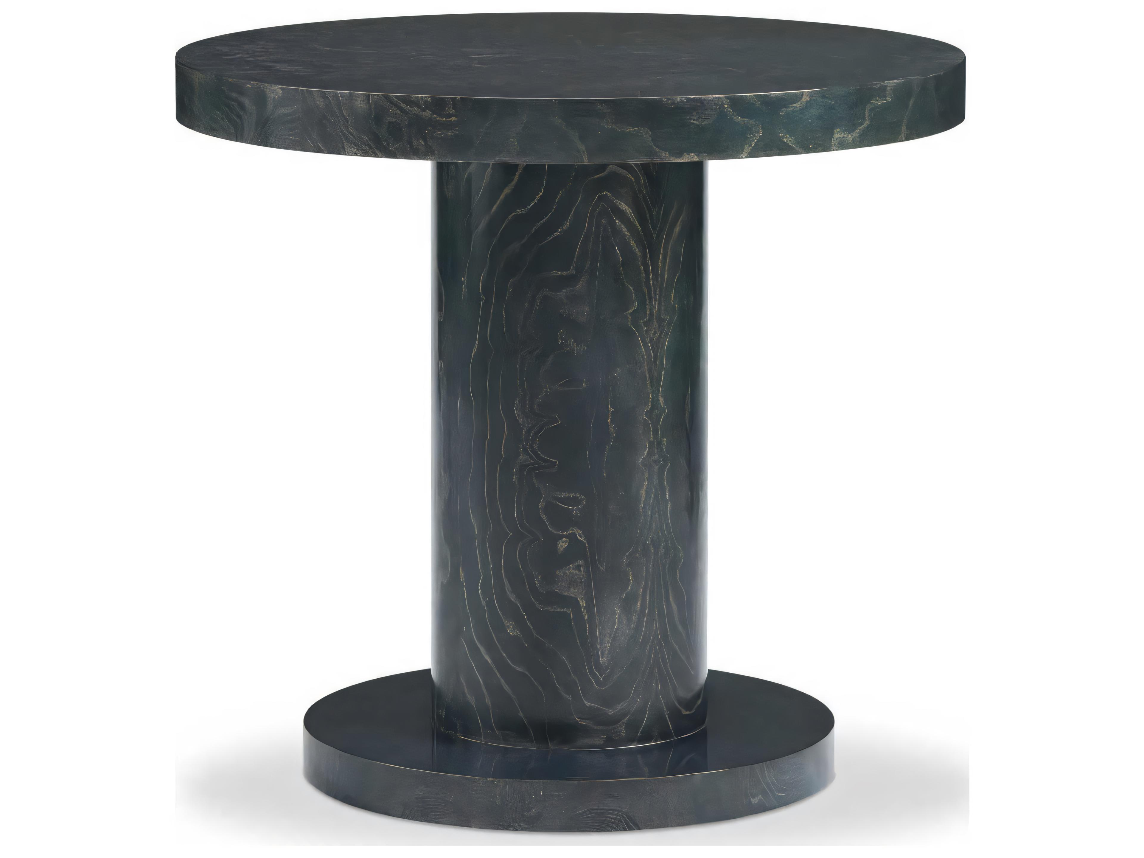 Hickory White Round Wood Azure End Table