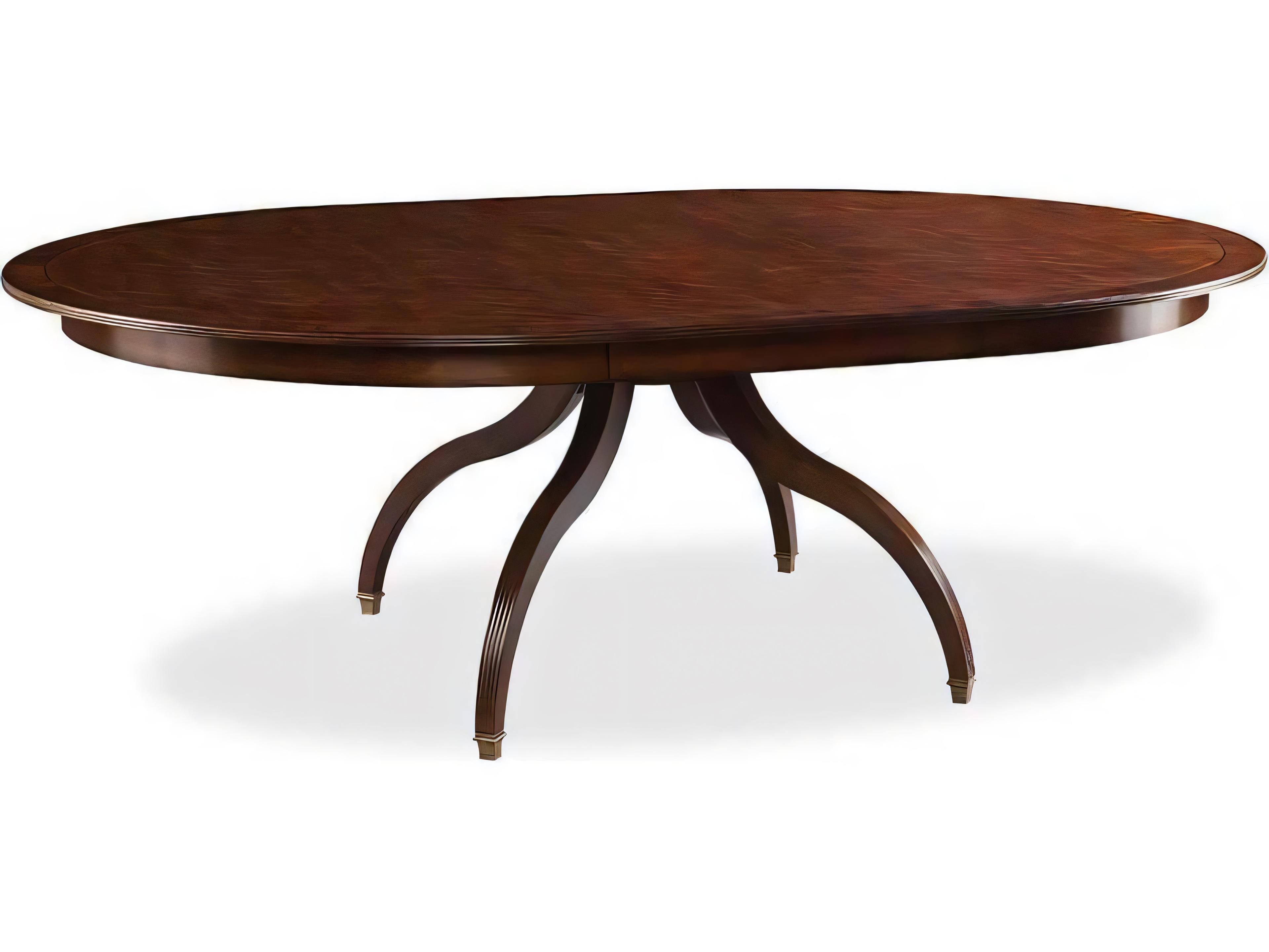 Hickory White Innovation Oval Wood Modern Walnut Dining Table
