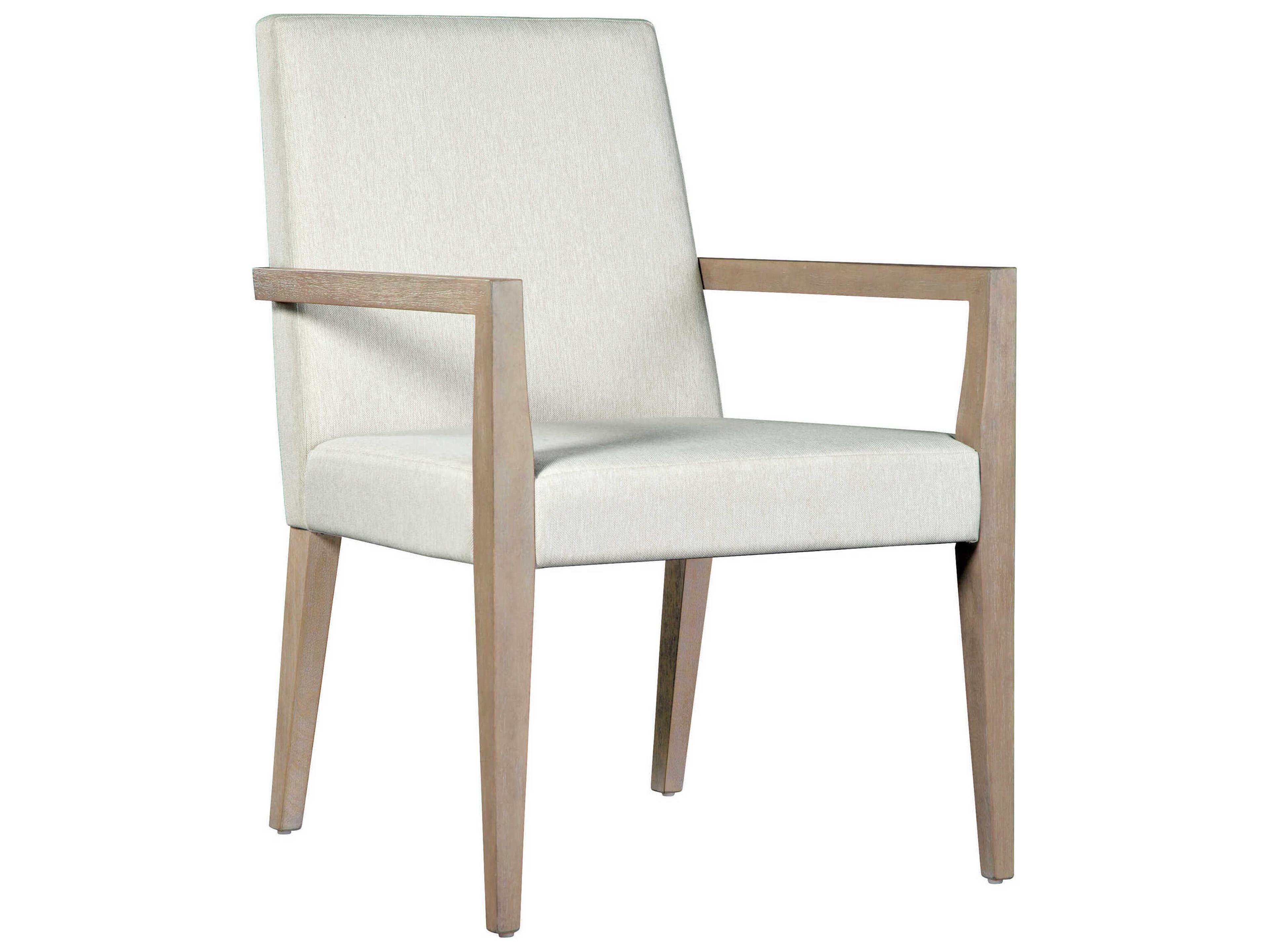 Hekman Scottsdale Mindi Wood White Suede Upholstered Arm Dining Chair